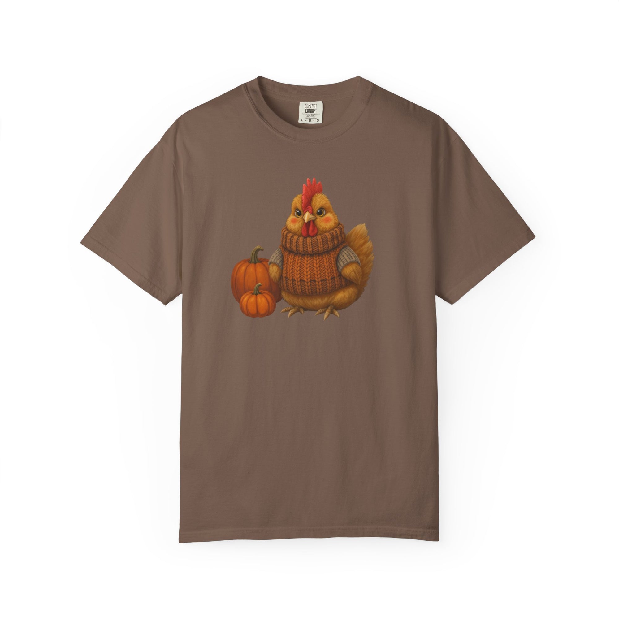 Sweater Weather Autumn Chicken T-Shirt, Cozy Fall Vibes Tee, Unisex Pumpkin Shirt, Cute Chicken Apparel, Thanksgiving Gift
