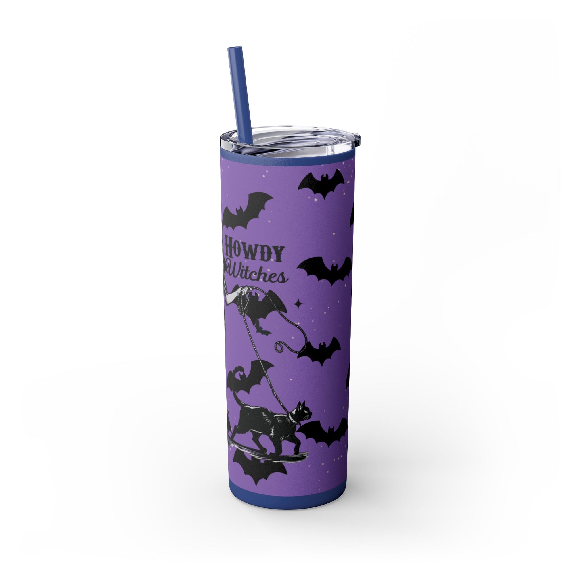 Halloween-Themed Skinny Tumbler with Straw, 20oz | Perfect for Spooky Parties, Trick or Treating, Gifting, or Everyday Use