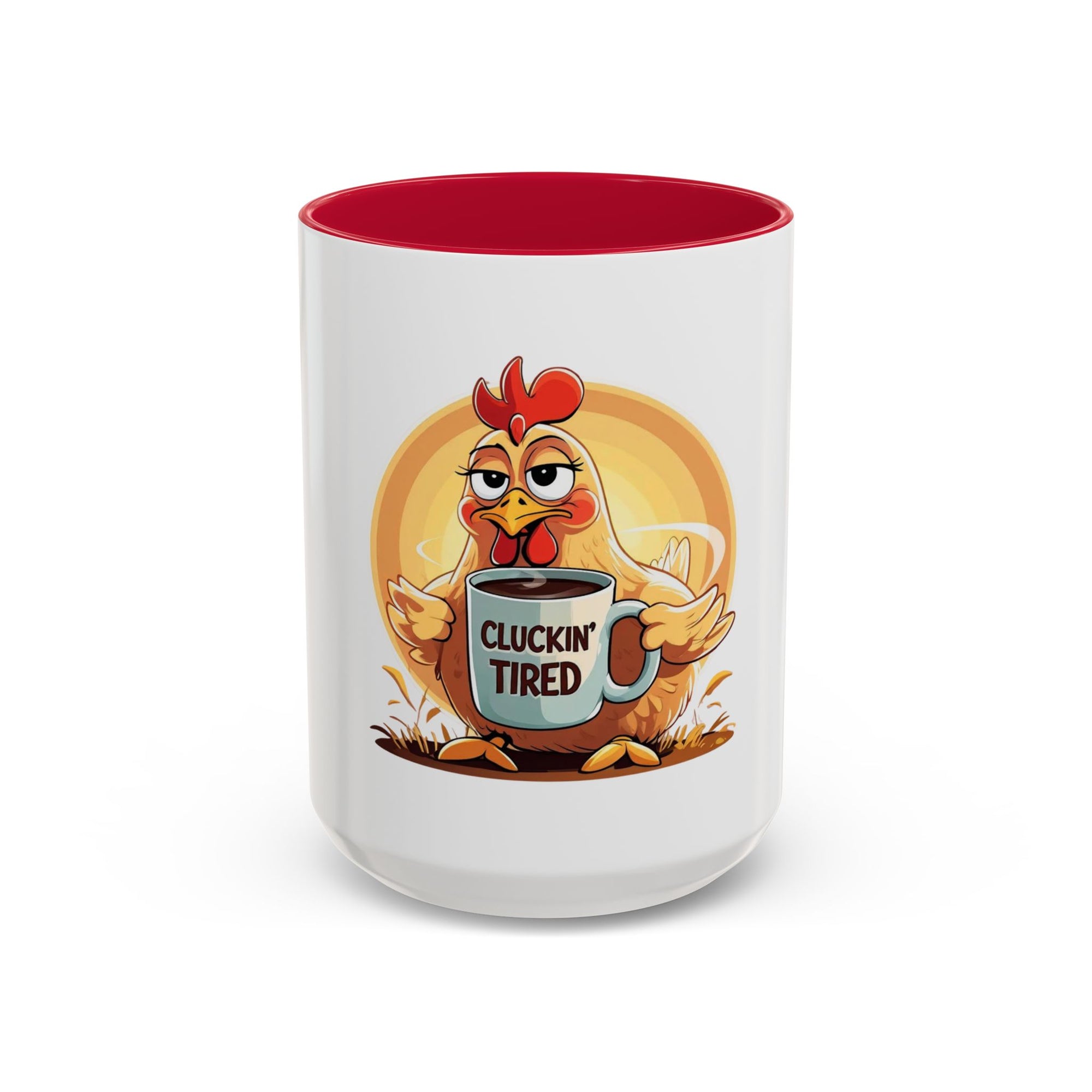 Cluckin’ Tired – 20oz Stainless Steel Tumbler Funny Chicken Mug, Clucking Tired Coffee Cup, Gift for Chicken Lovers, Colorful Ceramic Mug, Morning Coffee Cup
