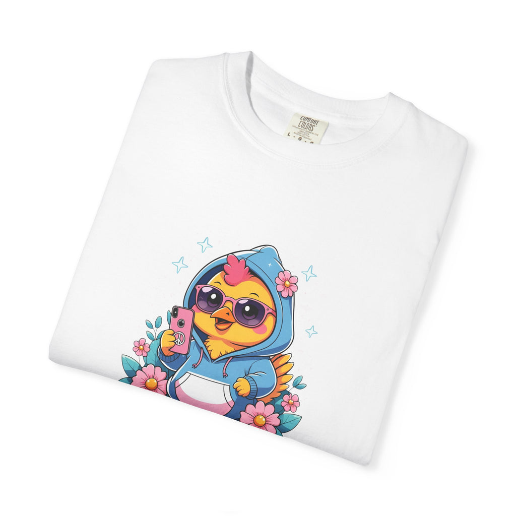 Cute Teen Chick Graphic Tee, Unisex Shirt, Fun T-Shirt, Gift for Animal Lovers, Floral Design Top