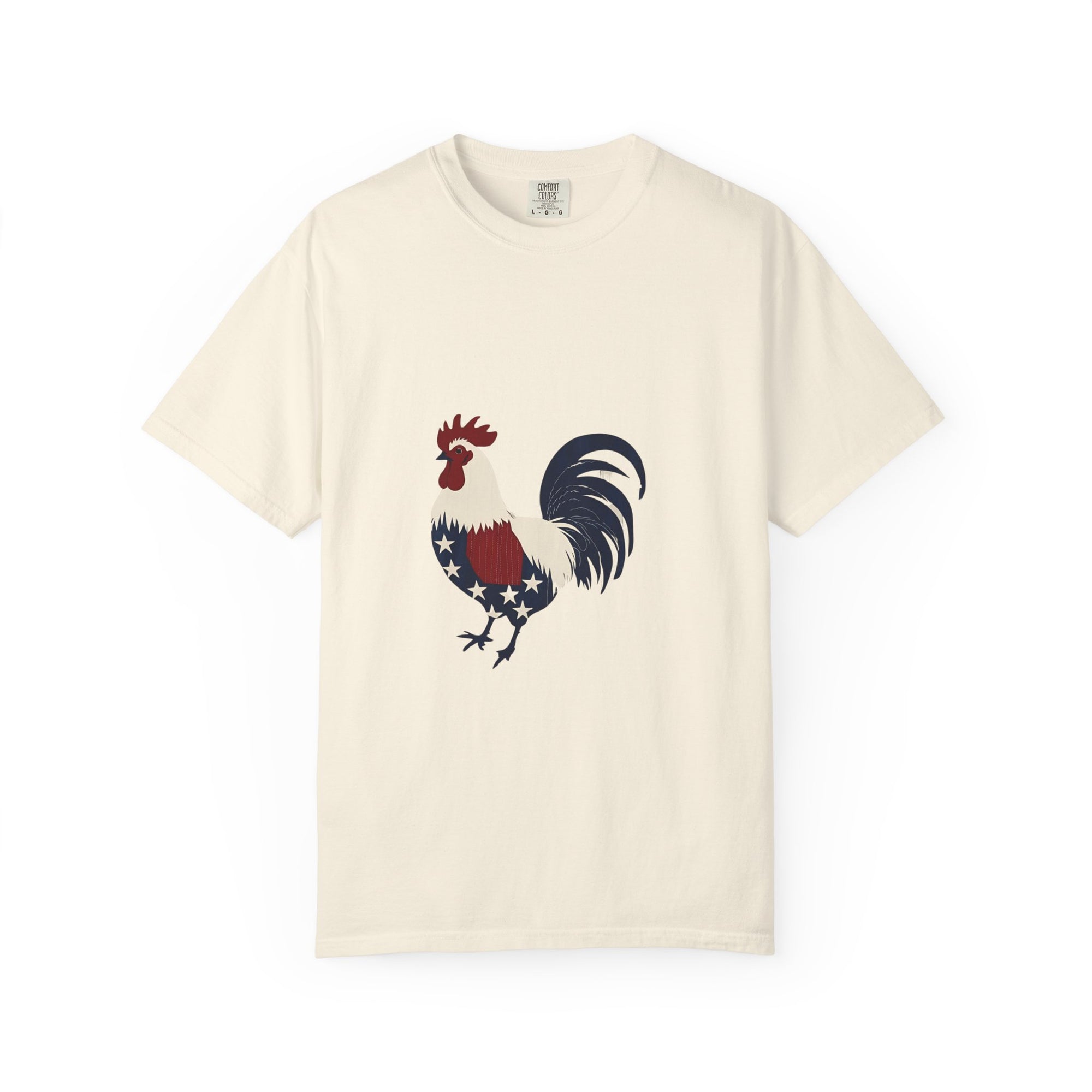 Patriotic Rooster Tee - Unisex Garment-Dyed T-shirt for America Lovers, 4th of July, Camping, Casual Wear, Gift Idea