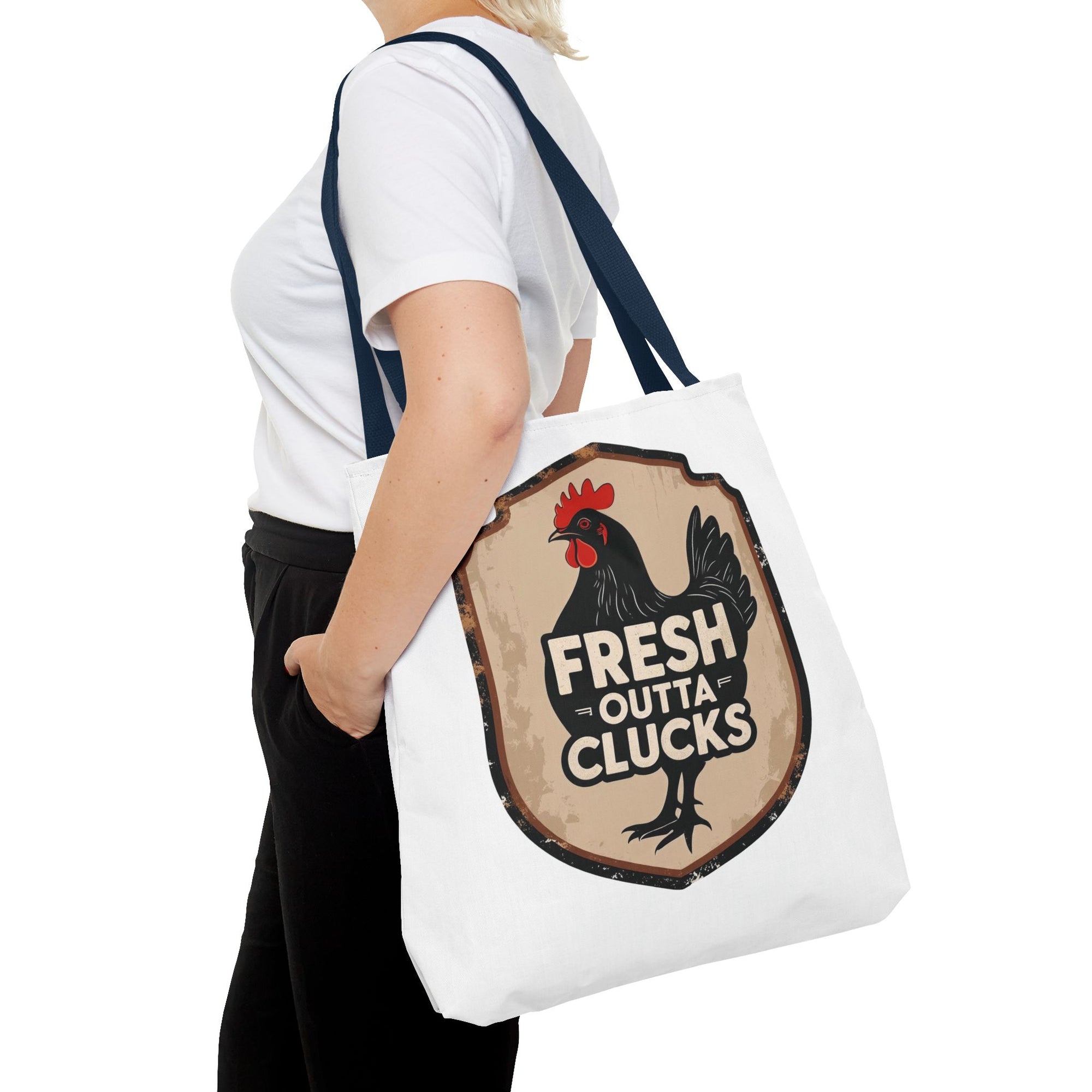 Fresh Outta Clucks Chicken Tote Bag – Funny Farmhouse Market Bag – Gift for Chicken Moms