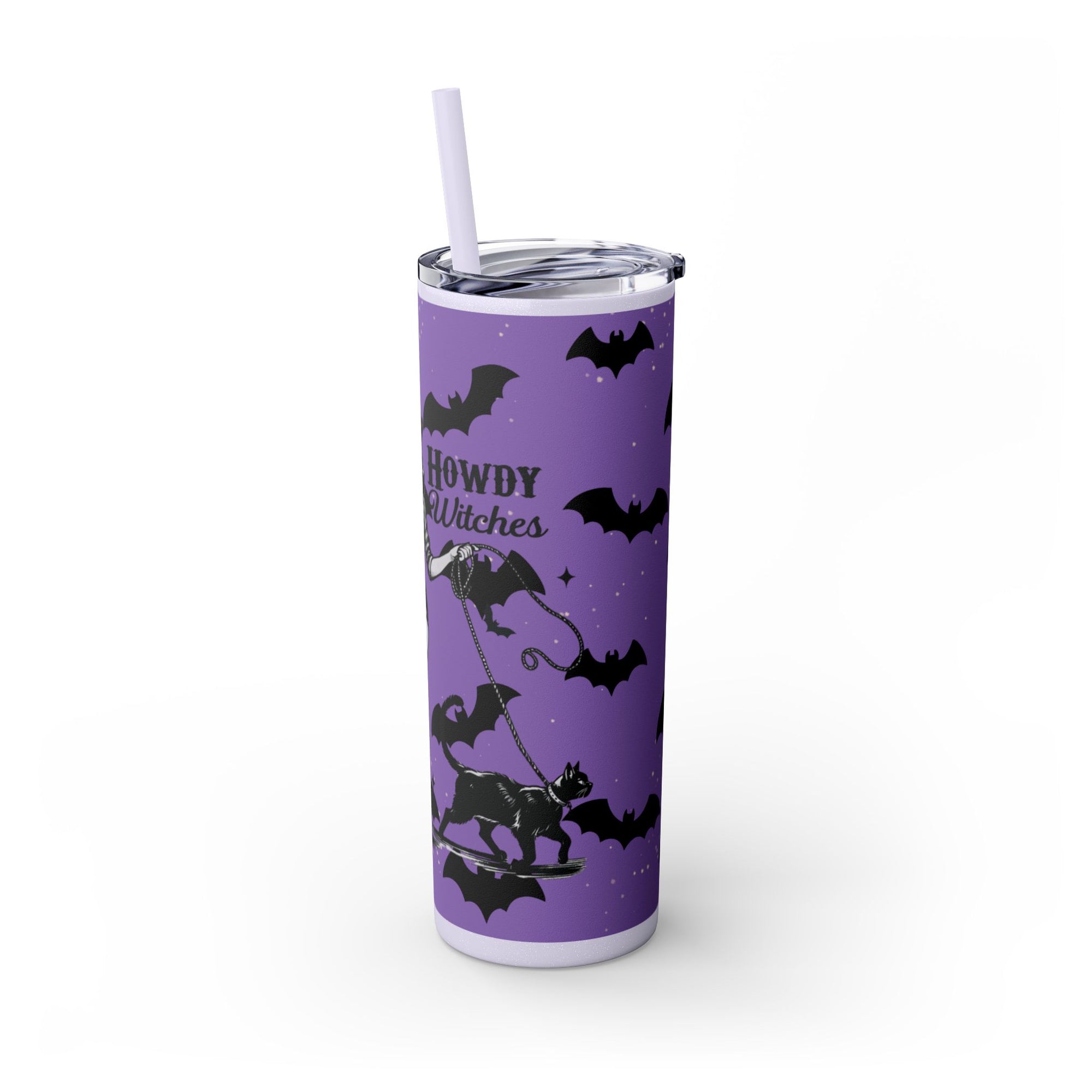 Halloween-Themed Skinny Tumbler with Straw, 20oz | Perfect for Spooky Parties, Trick or Treating, Gifting, or Everyday Use