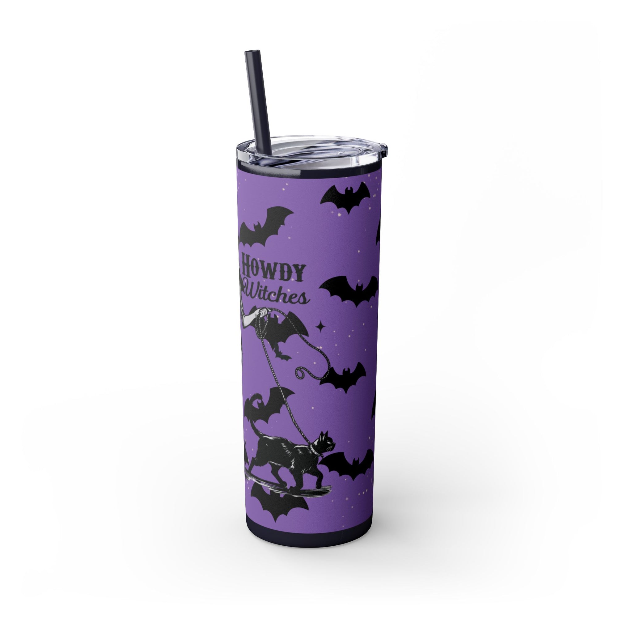 Halloween-Themed Skinny Tumbler with Straw, 20oz | Perfect for Spooky Parties, Trick or Treating, Gifting, or Everyday Use