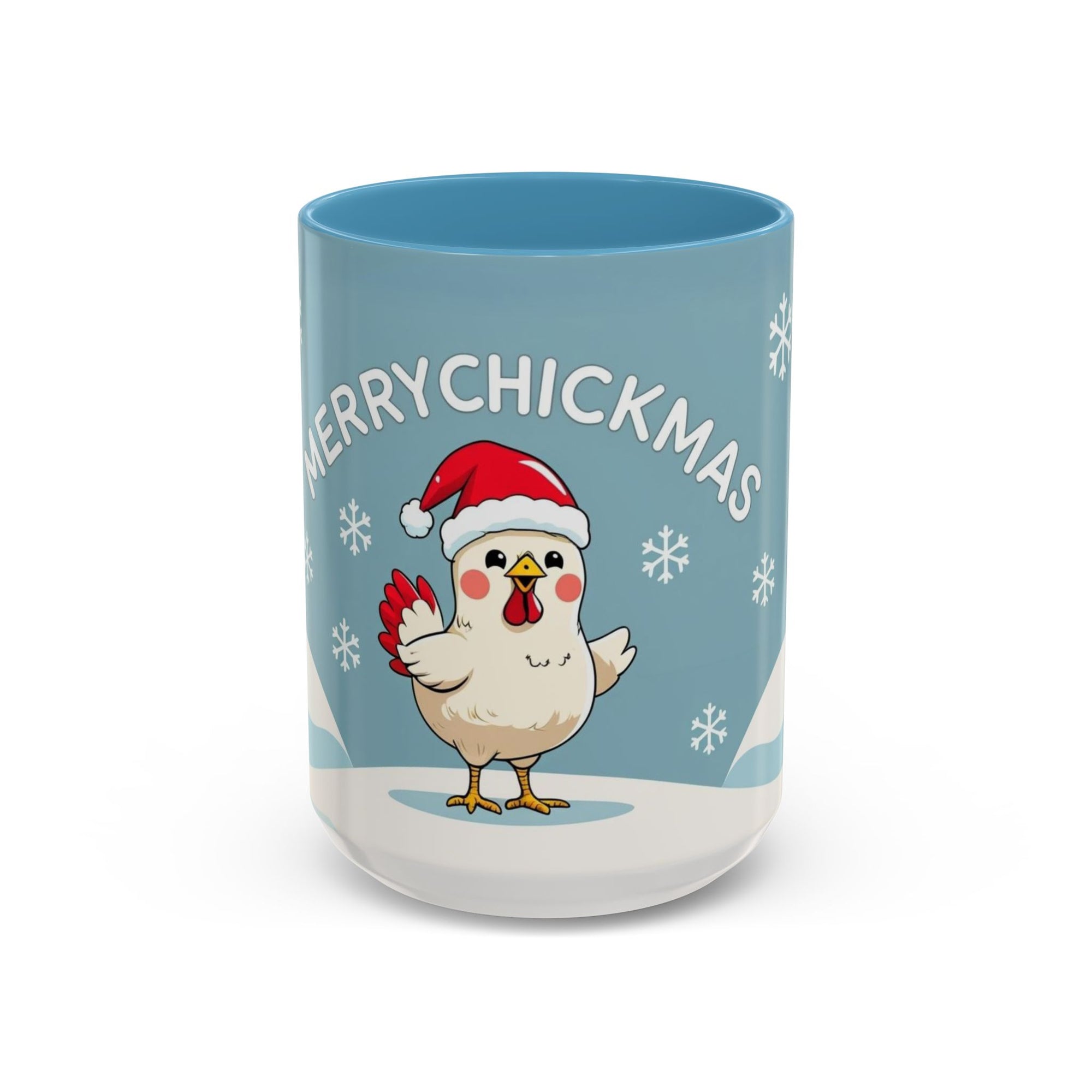 Merry Chickmas Christmas Chicken Accent Coffee Mug - Cute Holiday Gift, Festive Drinkware, Winter Celebration, Merry Chickmas, Funny Holiday Gift for Chicken Moms