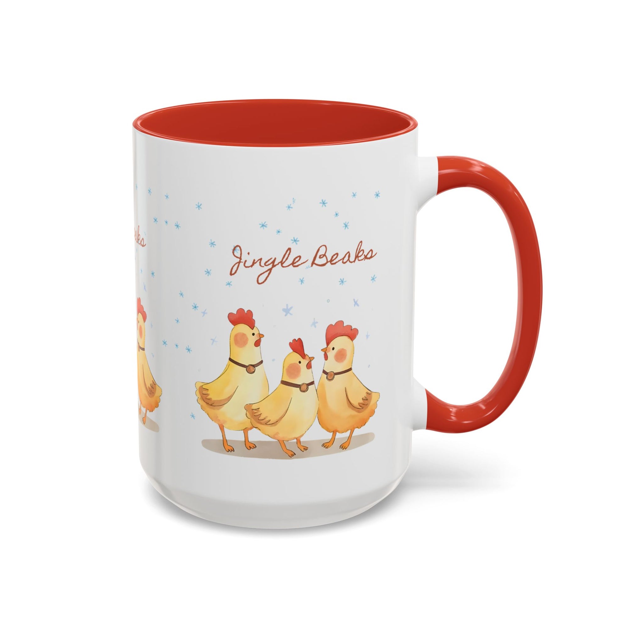 Jingle Beaks Chicken Mug – Funny Holiday Coffee Cup – Farmhouse Christmas Gift for Chicken Lovers  Accent Coffee Mug, Cute Chickens Coffee Cup, Holiday Gift, Fun Kitchen Decor, Farmhouse Style Mug, Unique Present