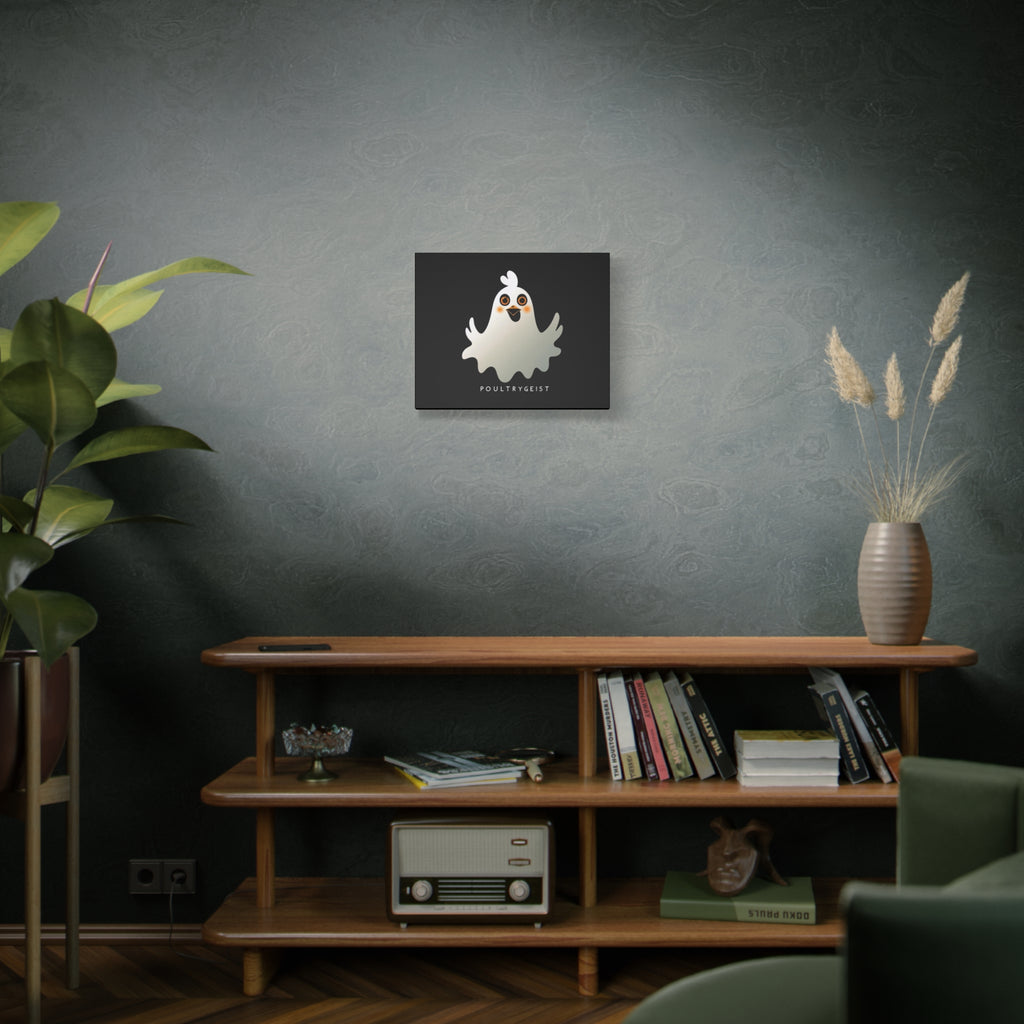 Poultrygeist Chicken Halloween Wall Art – Funny Farmhouse Spooky Decor – Gift for Chicken Lovers Whimsical Canvas Wall Art, Poultrygeist Decor, Cute Ghost Art, Halloween Home Decor, Fun Wall Hanging