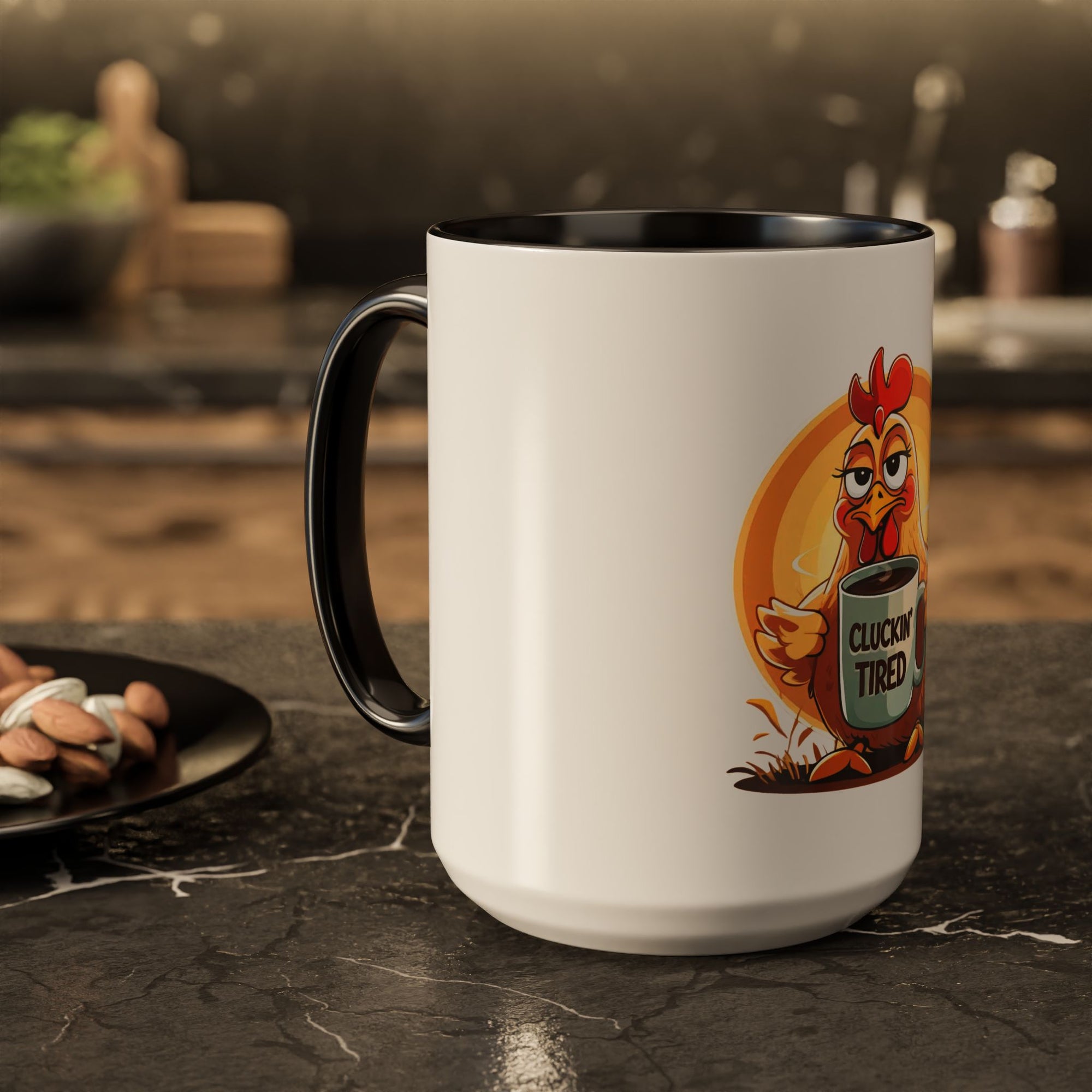 Cluckin’ Tired – 20oz Stainless Steel Tumbler Funny Chicken Mug, Clucking Tired Coffee Cup, Gift for Chicken Lovers, Colorful Ceramic Mug, Morning Coffee Cup