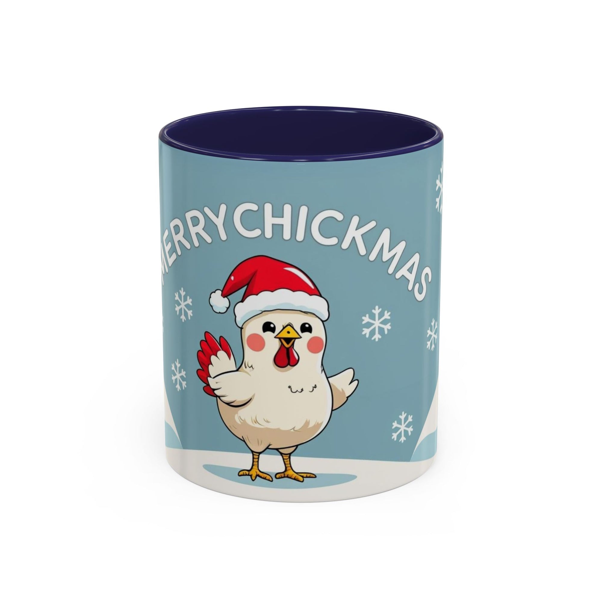 Merry Chickmas Christmas Chicken Accent Coffee Mug - Cute Holiday Gift, Festive Drinkware, Winter Celebration, Merry Chickmas, Funny Holiday Gift for Chicken Moms