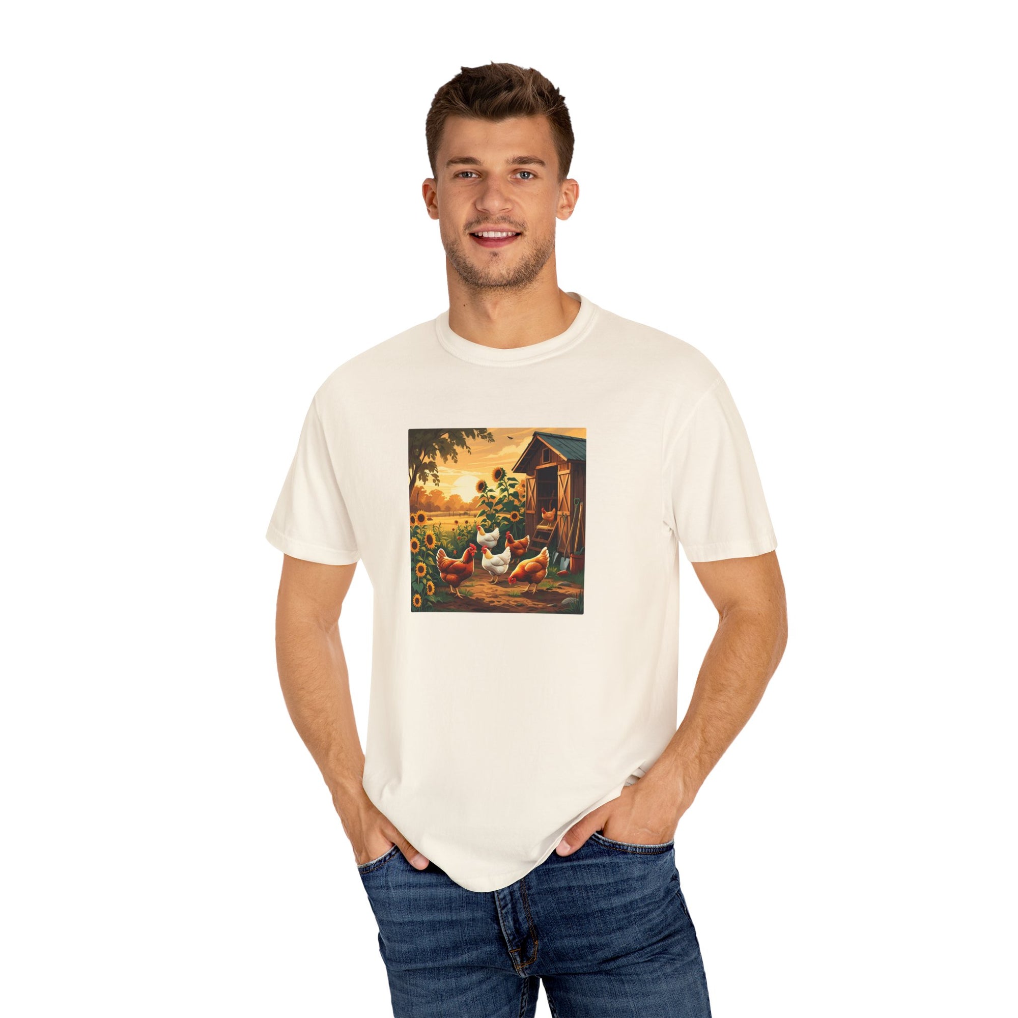 Farmhouse Inspired T-Shirt, Vintage Chicken Art Tee, Animal Lover Gift, Country Home Decor, Garden Party Apparel, Summer Casual Wear