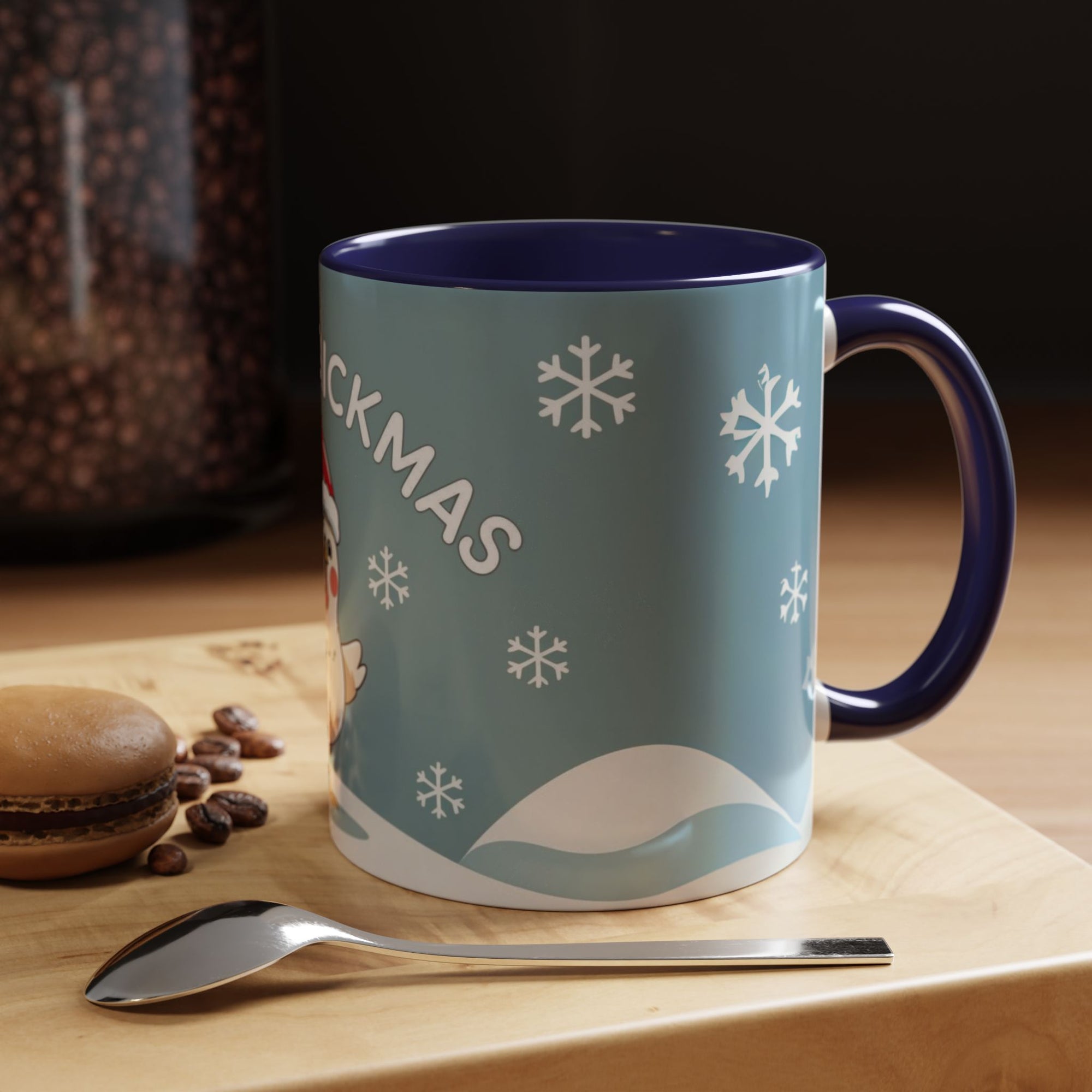 Merry Chickmas Christmas Chicken Accent Coffee Mug - Cute Holiday Gift, Festive Drinkware, Winter Celebration, Merry Chickmas, Funny Holiday Gift for Chicken Moms