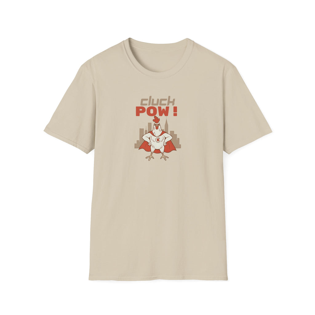 Cluck Pop Superhero Funny Chicken Graphic T-Shirt