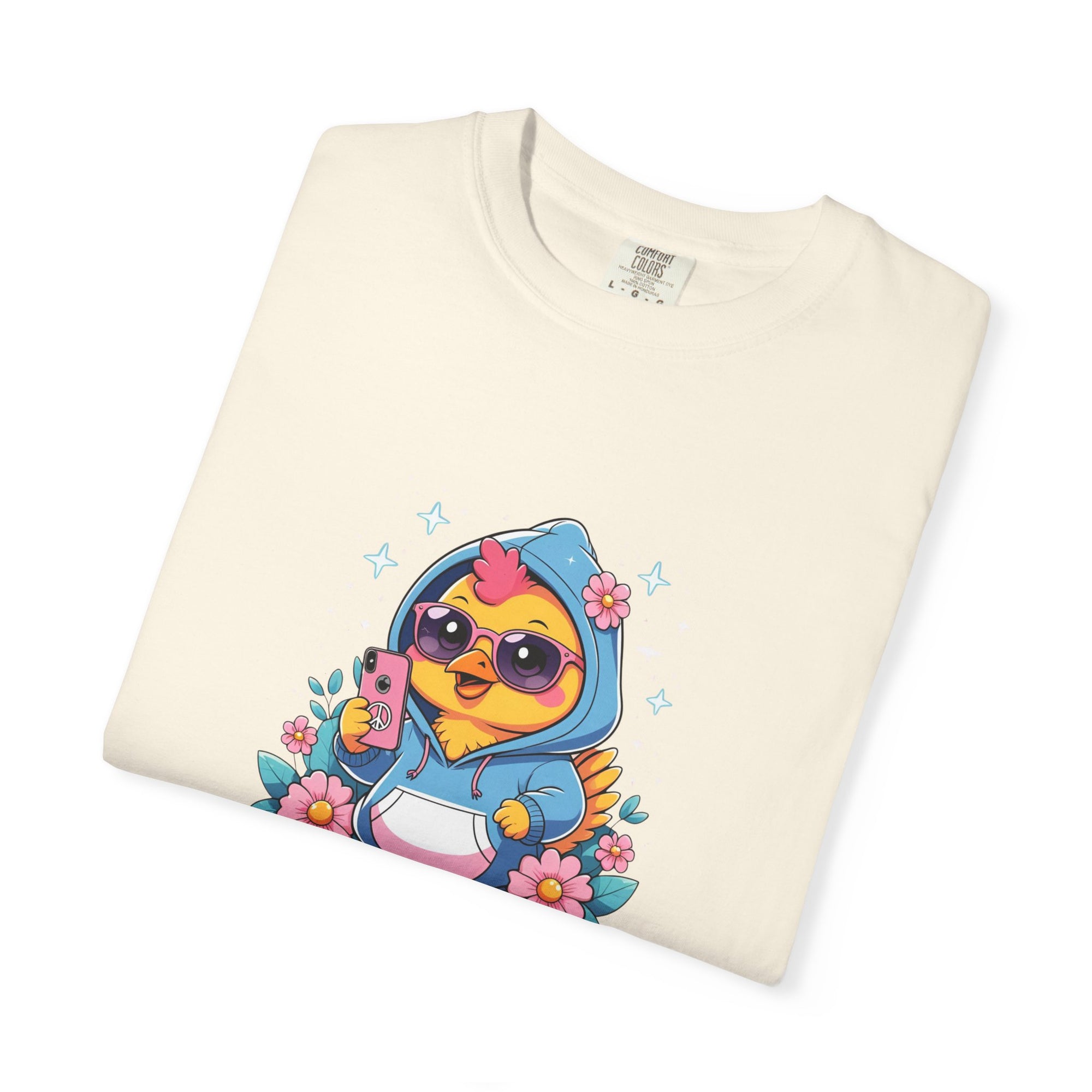 Cute Teen Chick Graphic Tee, Unisex Shirt, Fun T-Shirt, Gift for Animal Lovers, Floral Design Top