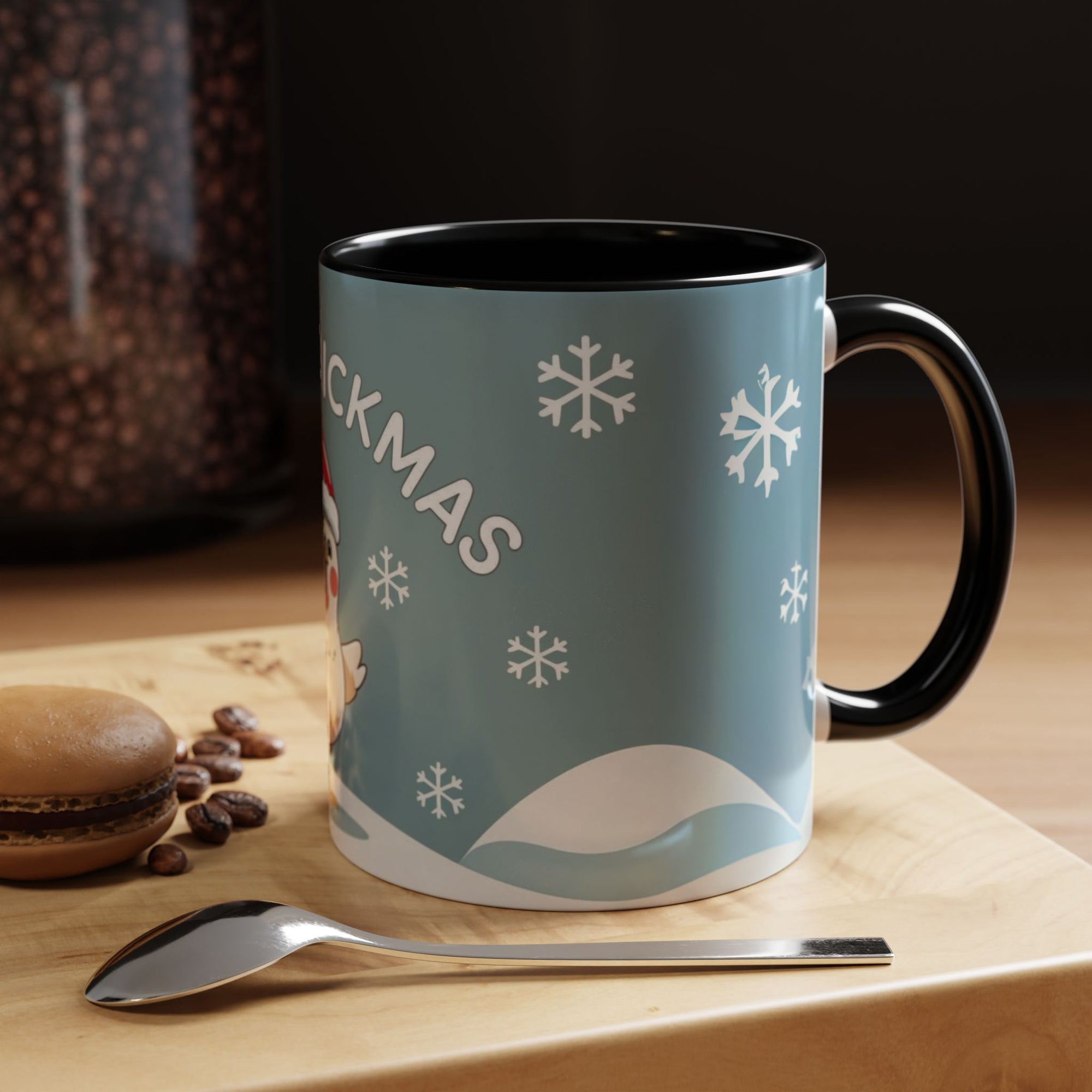 Merry Chickmas Christmas Chicken Accent Coffee Mug - Cute Holiday Gift, Festive Drinkware, Winter Celebration, Merry Chickmas, Funny Holiday Gift for Chicken Moms