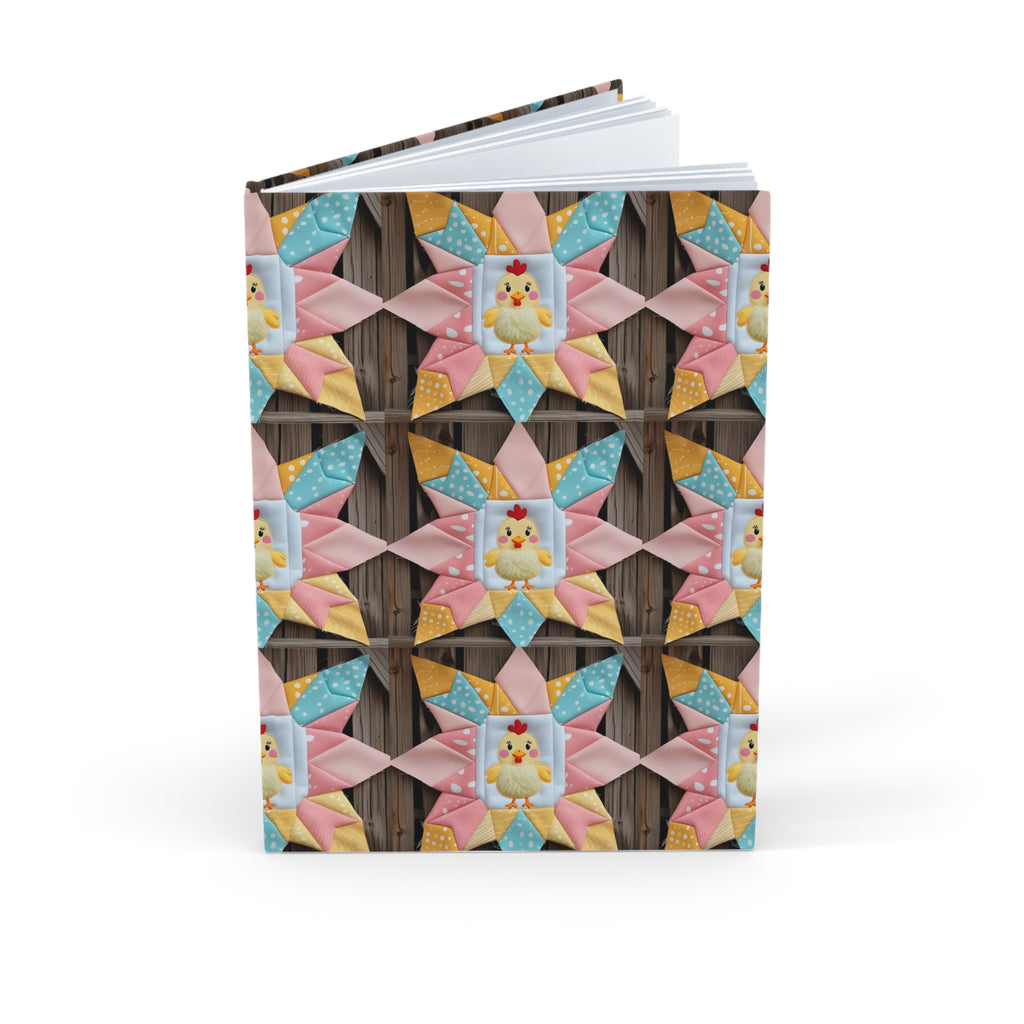 Charming Floral Egg Basket Quilt Block Hardcover Journal | Cute Notebook for Writing, Gifts for Kids, Journaling, Scrapbooking, Art Projects