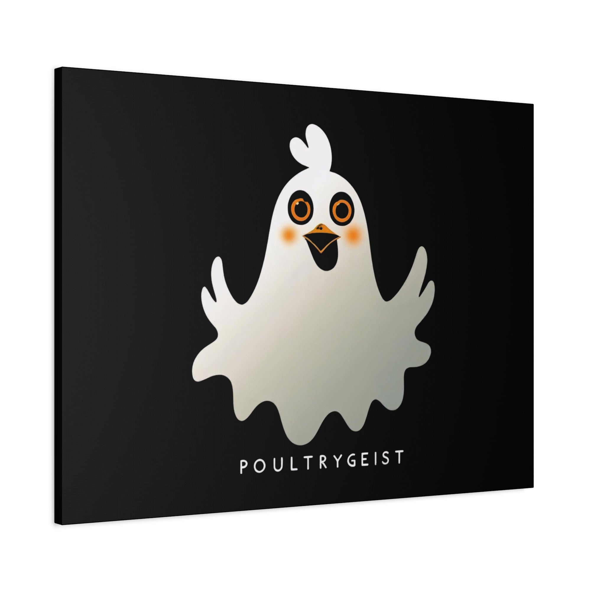 Poultrygeist Chicken Halloween Wall Art – Funny Farmhouse Spooky Decor – Gift for Chicken Lovers Whimsical Canvas Wall Art, Poultrygeist Decor, Cute Ghost Art, Halloween Home Decor, Fun Wall Hanging