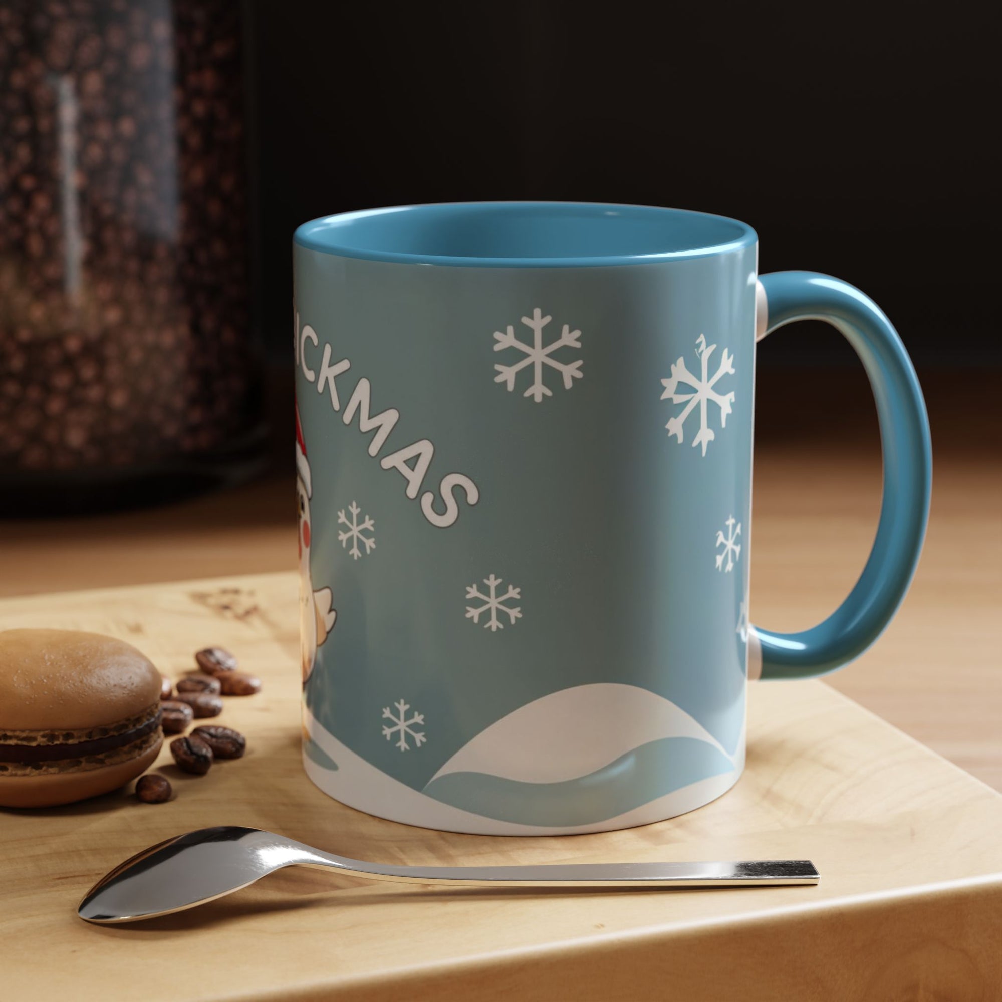Merry Chickmas Christmas Chicken Accent Coffee Mug - Cute Holiday Gift, Festive Drinkware, Winter Celebration, Merry Chickmas, Funny Holiday Gift for Chicken Moms