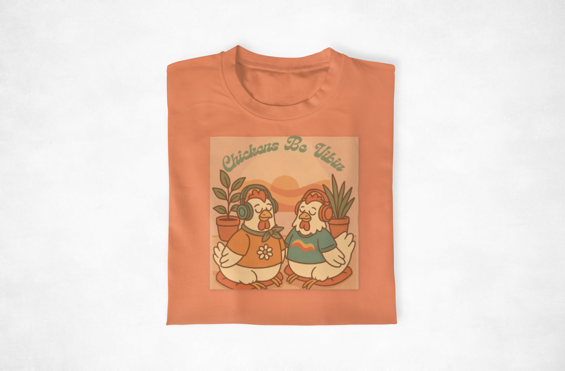 Chickens Be Vibin' Retro Vibes Unisex Tee, Cute Graphic T-Shirt, Casual Wear, Gift for Friends, Summer Outfit, Everyday Style