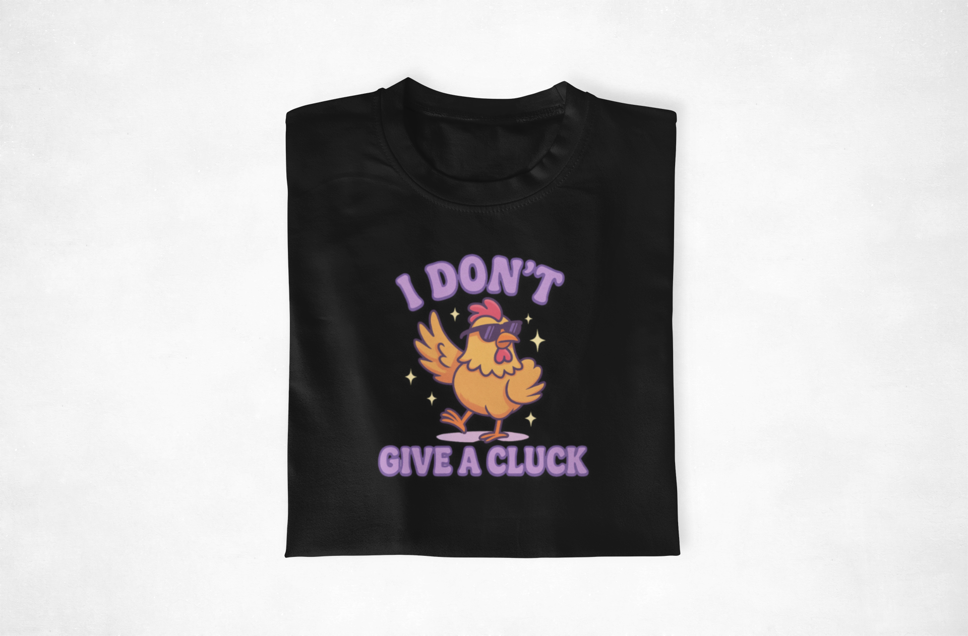 I Don't Give a Cluck Funny Chicken Graphic T-Shirt