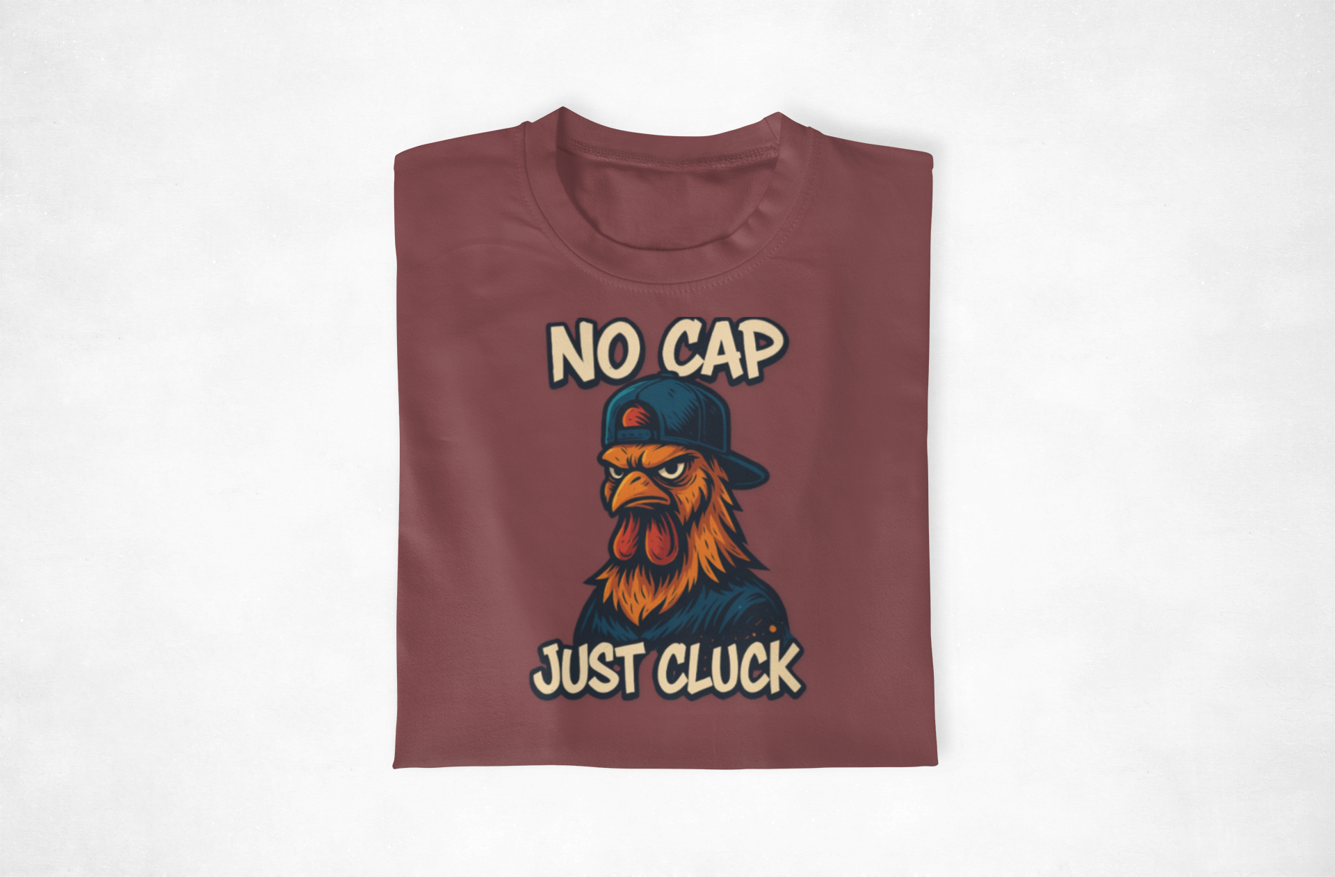 Funny Chicken Graphic Tee, No Cap Just Cluck T-Shirt