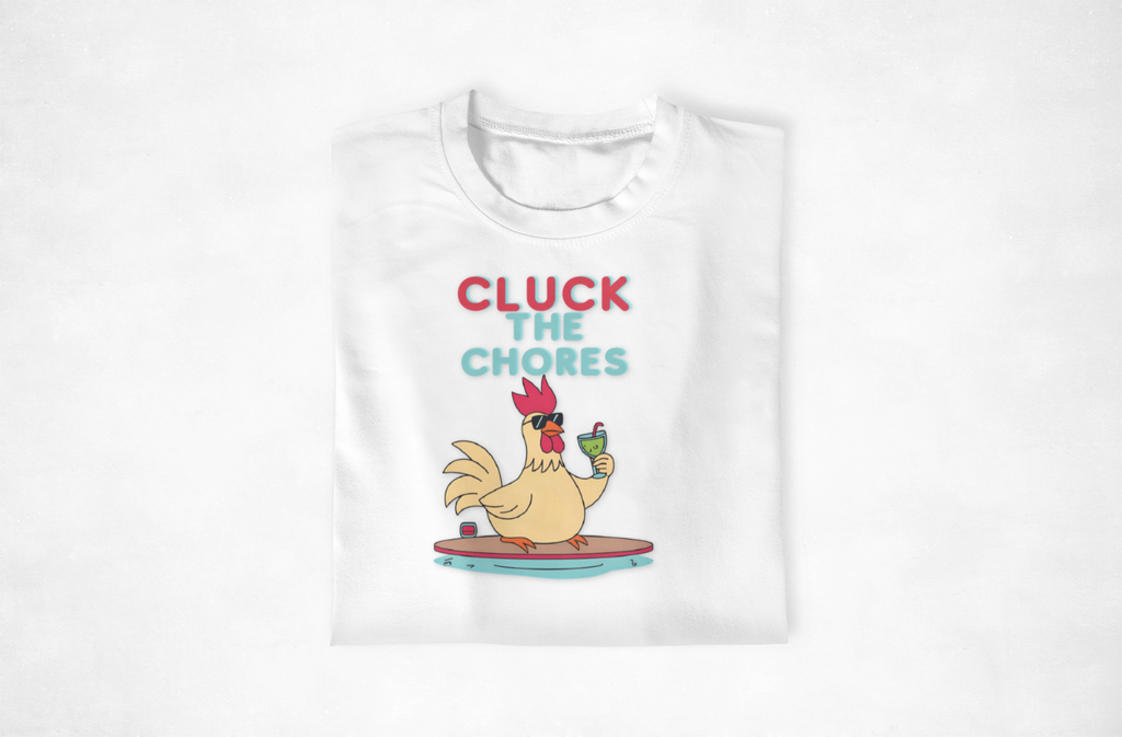 Cluck the Chores Funny Chicken Graphic T-Shirt