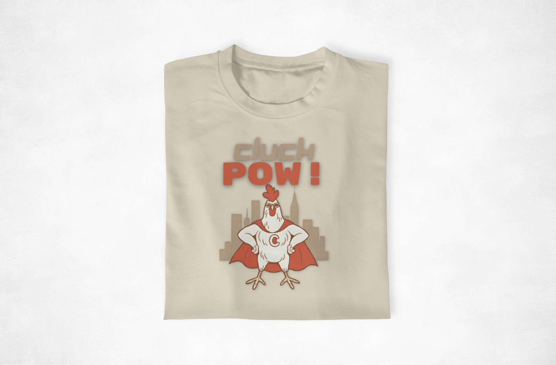 Cluck Pop Superhero Funny Chicken Graphic T-Shirt