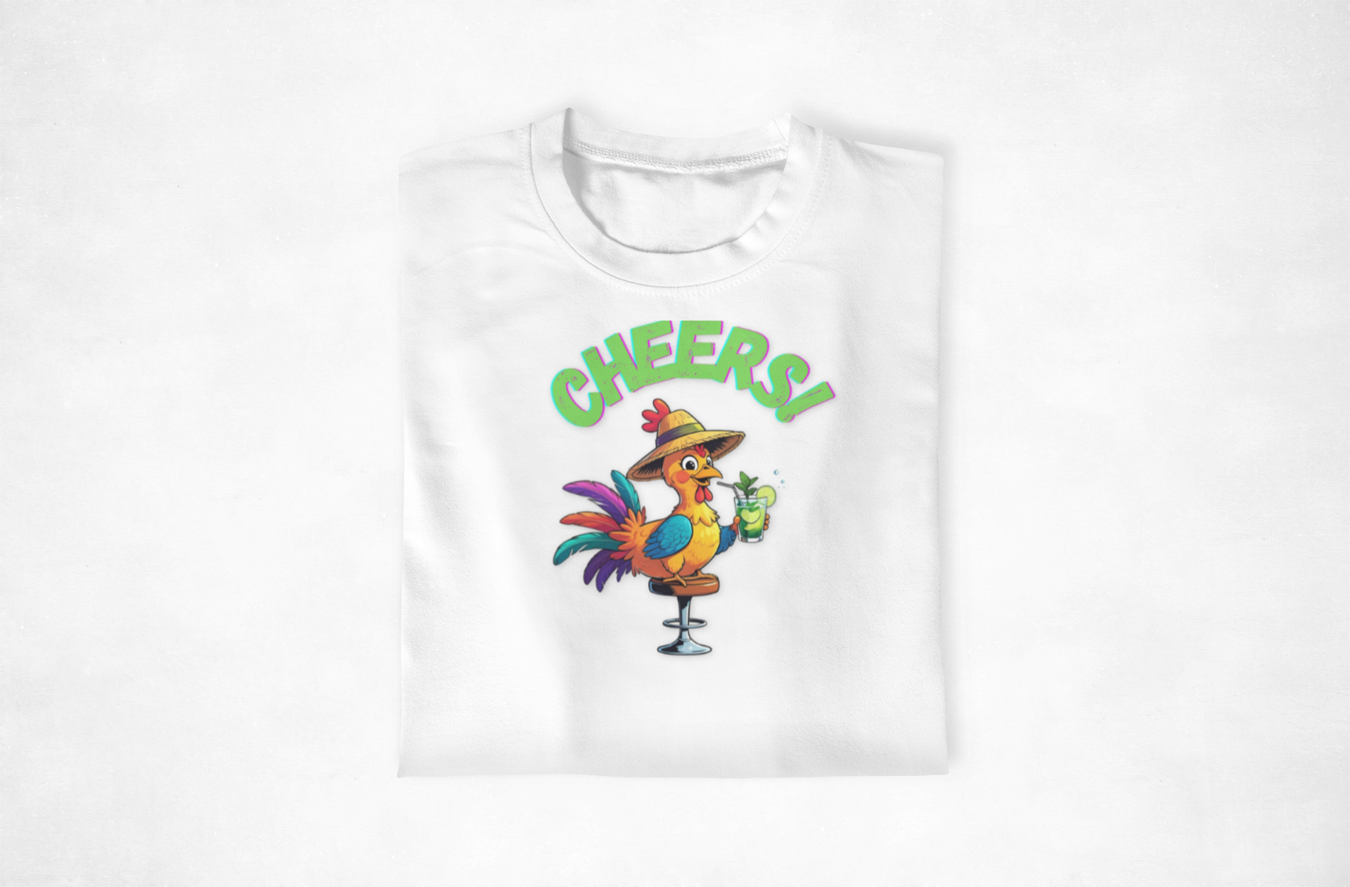 Colorful Rooster Cheers Unisex T-Shirt
