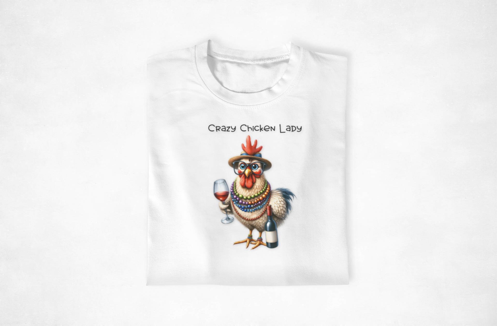 Crazy Chicken Lady Quirky Chicken T-Shirt, Funny Chicken Lady Tee, Casual Style for Chicken Lovers, Gift for Birthdays, Fun Farm-Themed Apparel