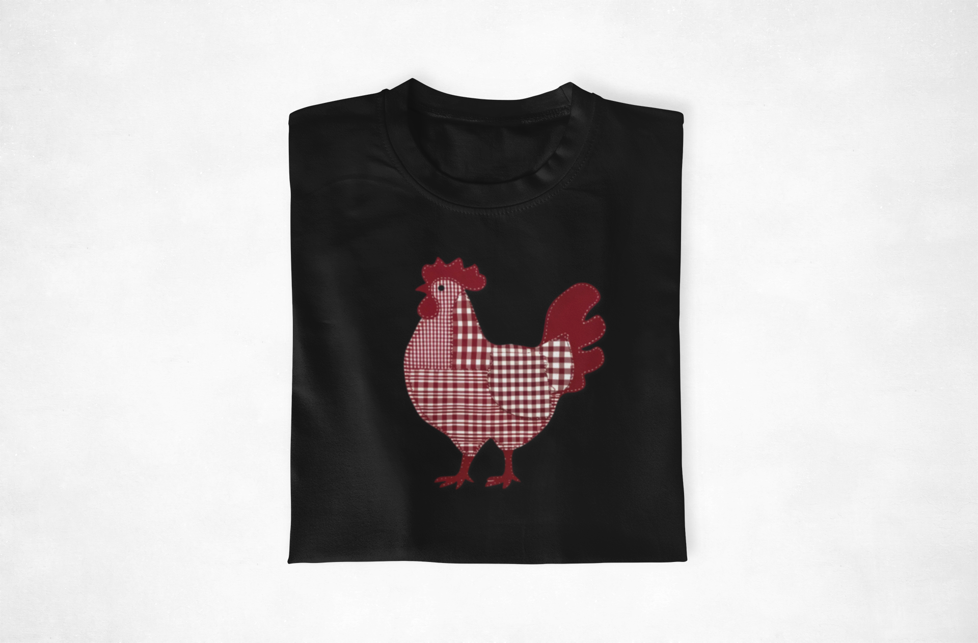 Red and White Gingham Farmhouse Style Chicken Graphic T-Shirt, Rustic Farm Tee, Unisex Casual Wear, Gift for Chicken Lovers, Outdoor Enthusiast T-shirt