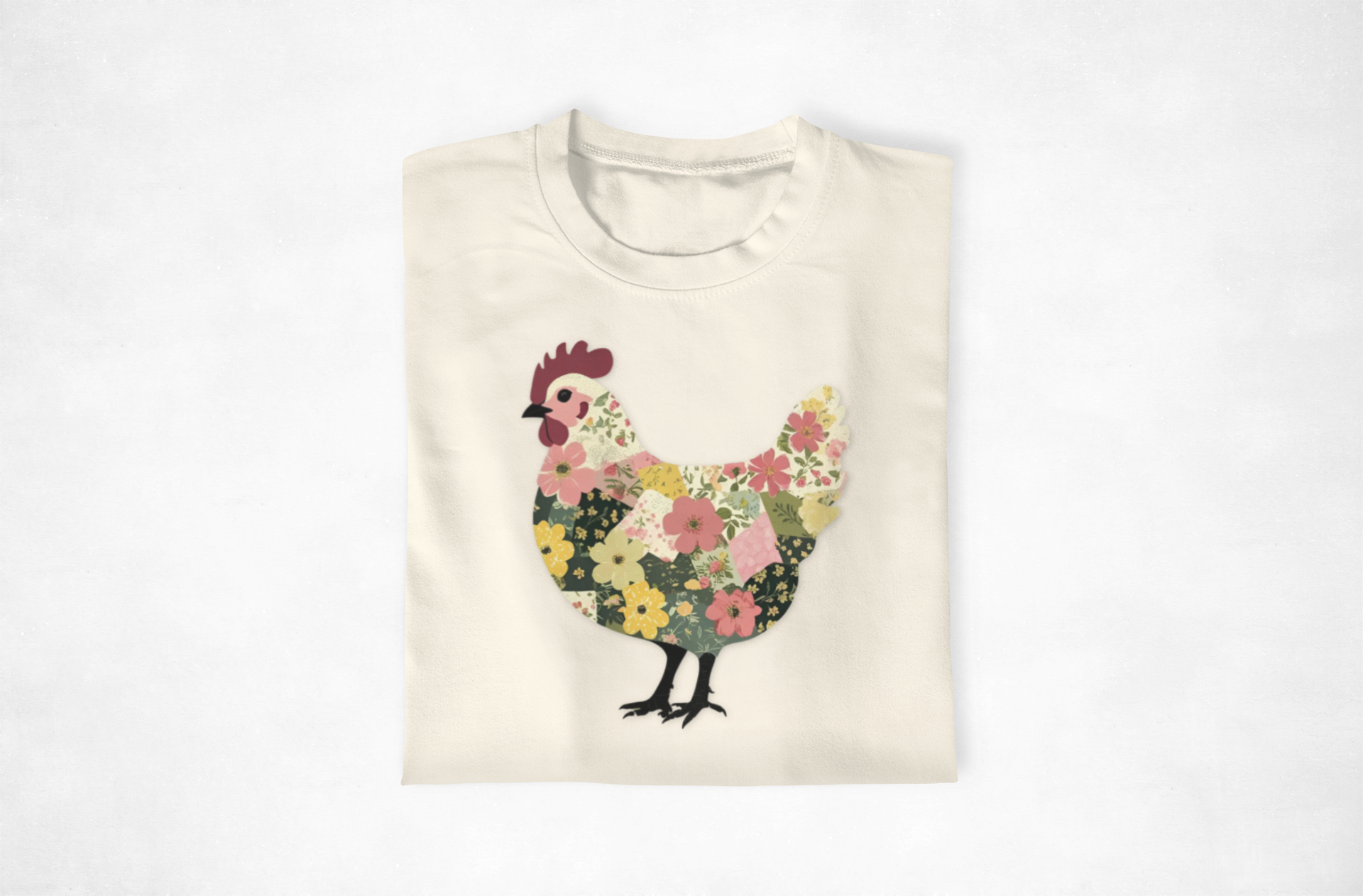 Floral Chicken T-shirt | Unisex Tee for Animal Lovers, Farmhouse Decor, Gift for Her, Casual Wear, Spring Fashion