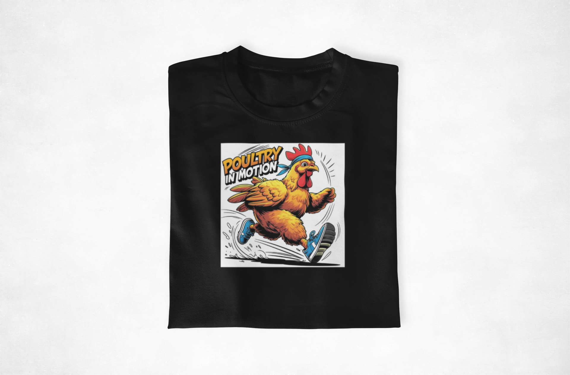Poultry in Motion Running T-Shirt, Funny Chicken Tee, Gift for Bird Lovers, Casual Unisex Top, Perfect for Birthdays, Anniversaries, or Everyday Wear