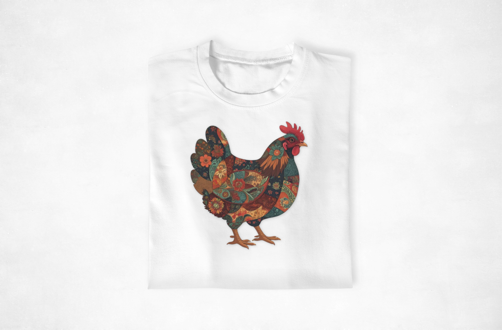 Boho Floral Chicken Unisex T-Shirt | Farmhouse Style | Gift for Animal Lovers, Casual Wear, Eco-Friendly Fashion