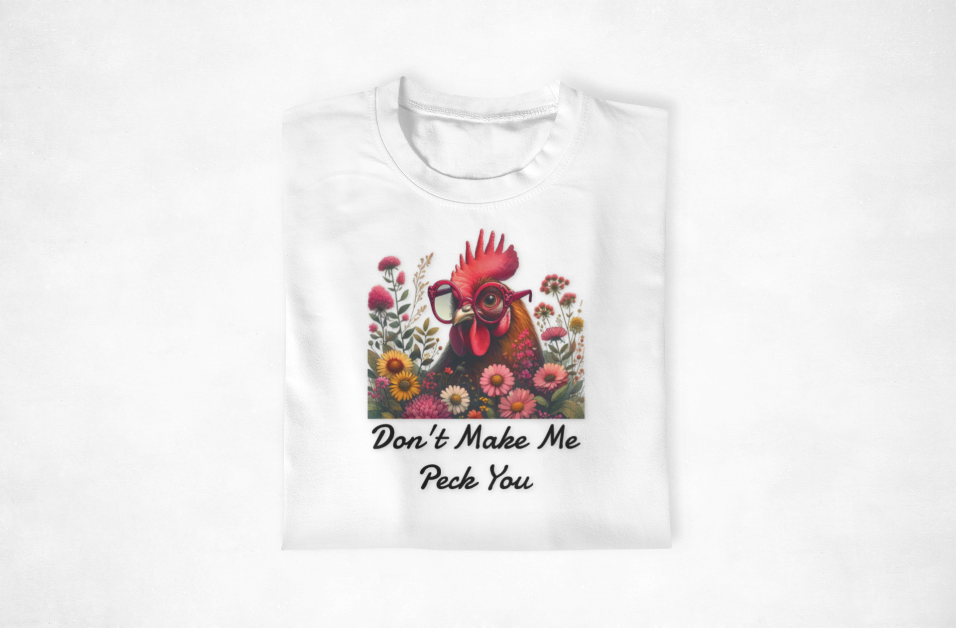 Funny Rooster Don't Make Me Peck You T-Shirt, Unisex Softstyle Tee