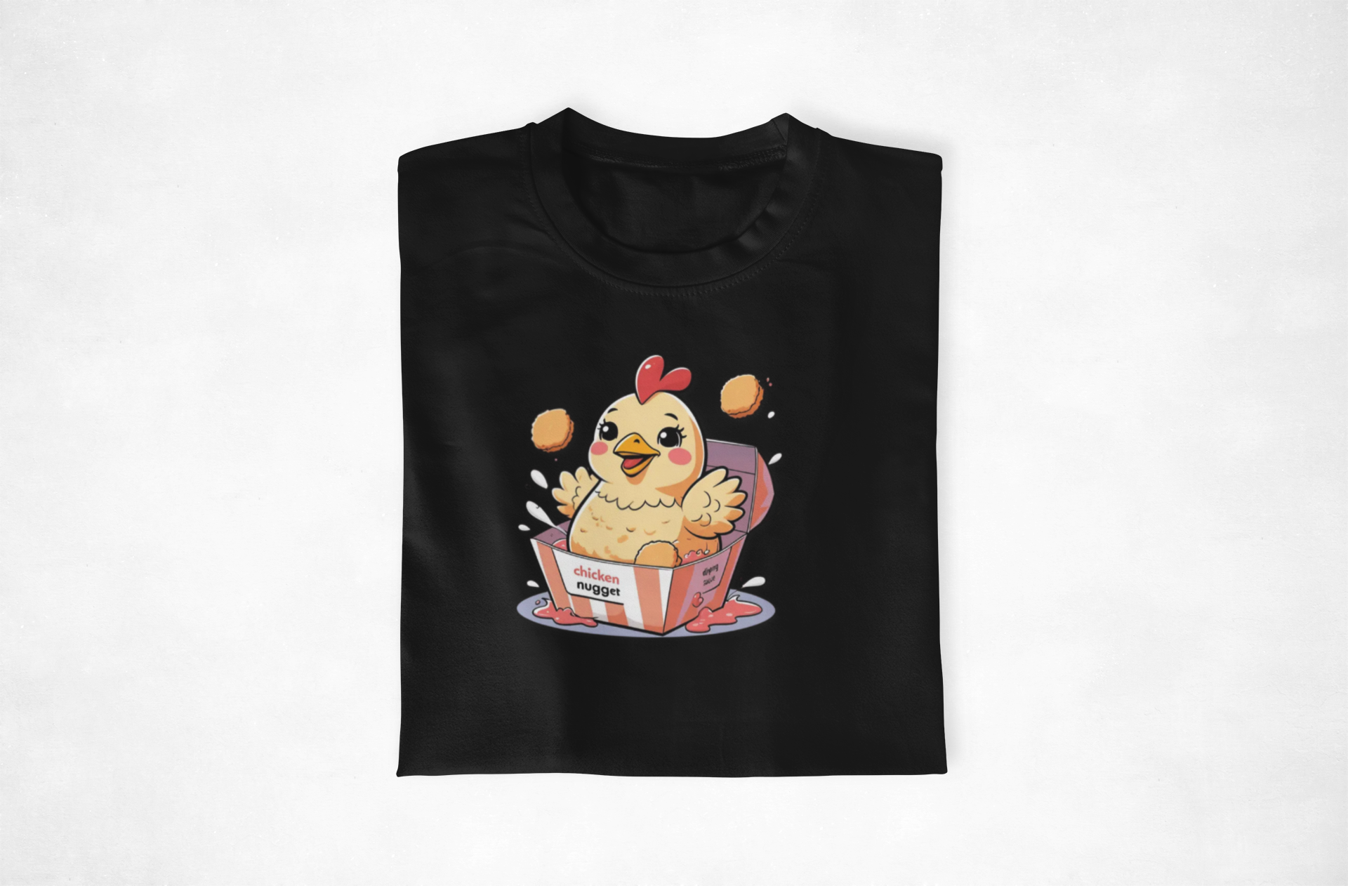 Cute Chicken Nugget Graphic T-Shirt, Fun Tee for Animal Lovers, Perfect Gift for Birthdays, Family Gatherings, and Chicken Lovers