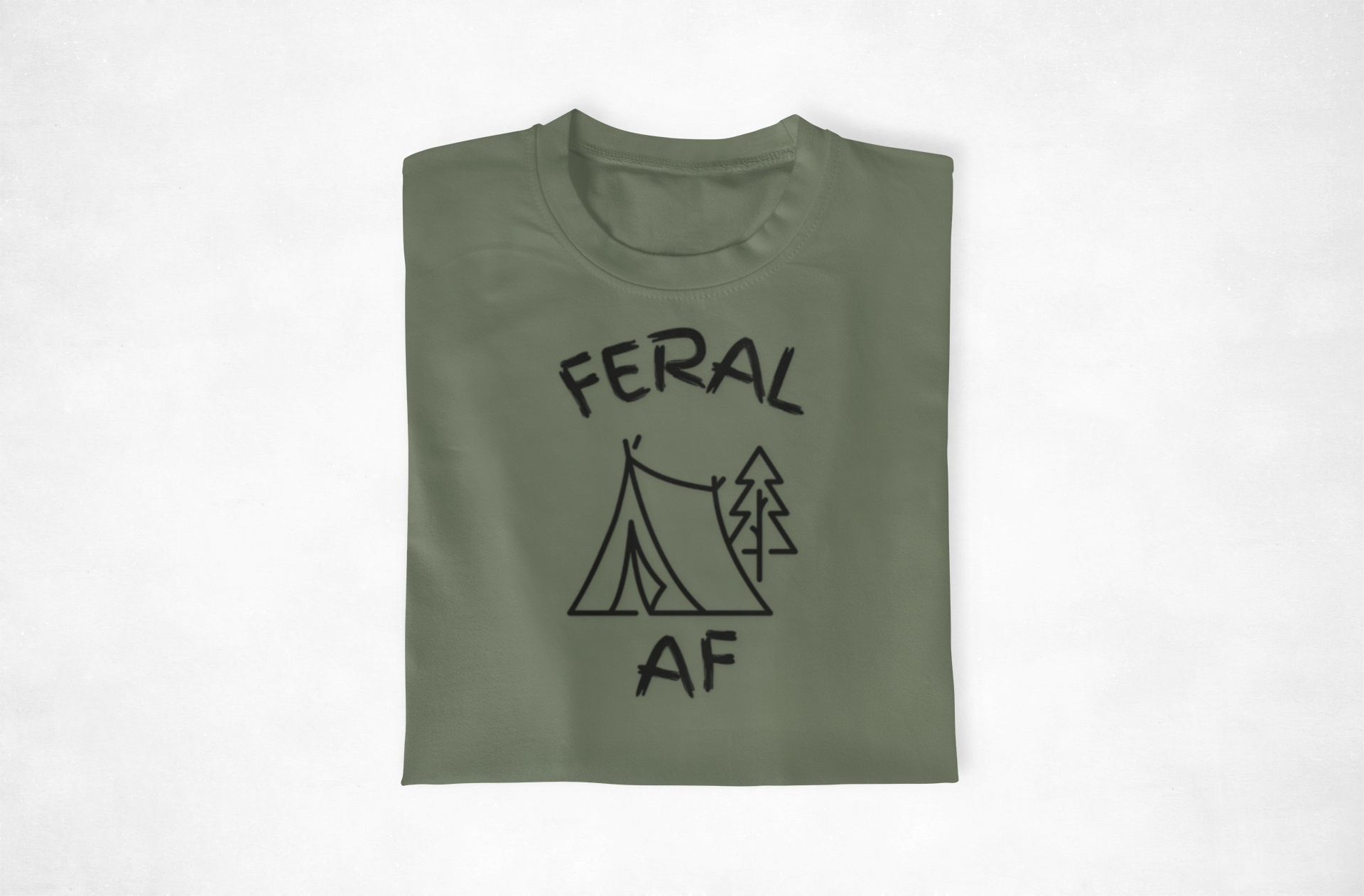 Tent Camping Feral AF Unisex Garment-Dyed T-Shirt, Camping Tee, Nature Lover Shirt, Outdoor Adventure Apparel, Gift for Wilderness Enthusiasts