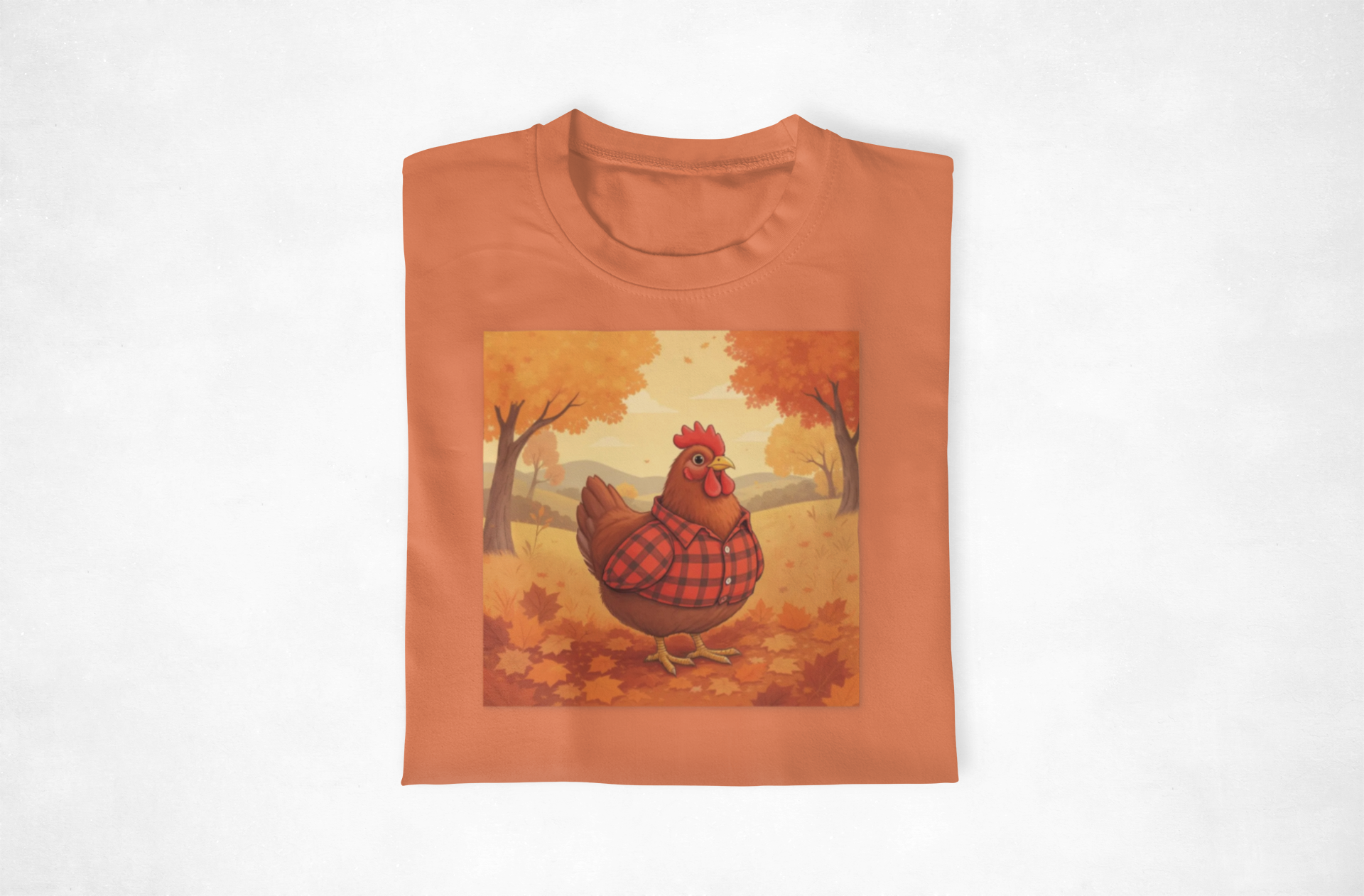 Feathered & Flannel Autumn Chicken T-Shirt, Cozy Fall Tee, Festive Farmhouse Shirt, Thanksgiving Apparel, Unisex Graphic Top