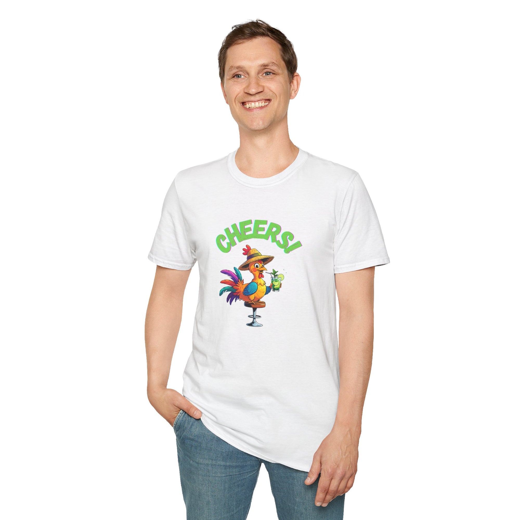 Colorful Rooster Cheers Unisex T-Shirt
