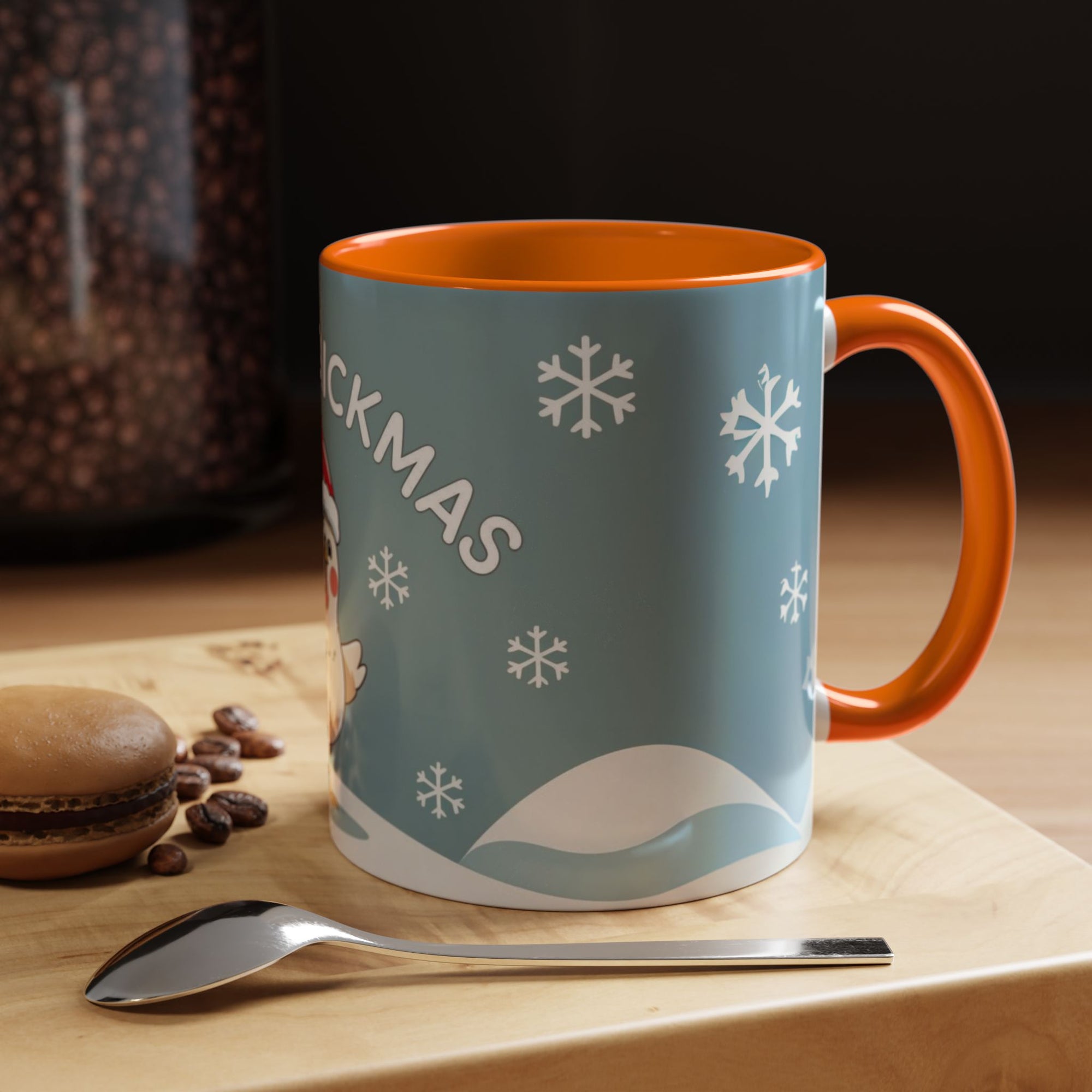 Merry Chickmas Christmas Chicken Accent Coffee Mug - Cute Holiday Gift, Festive Drinkware, Winter Celebration, Merry Chickmas, Funny Holiday Gift for Chicken Moms