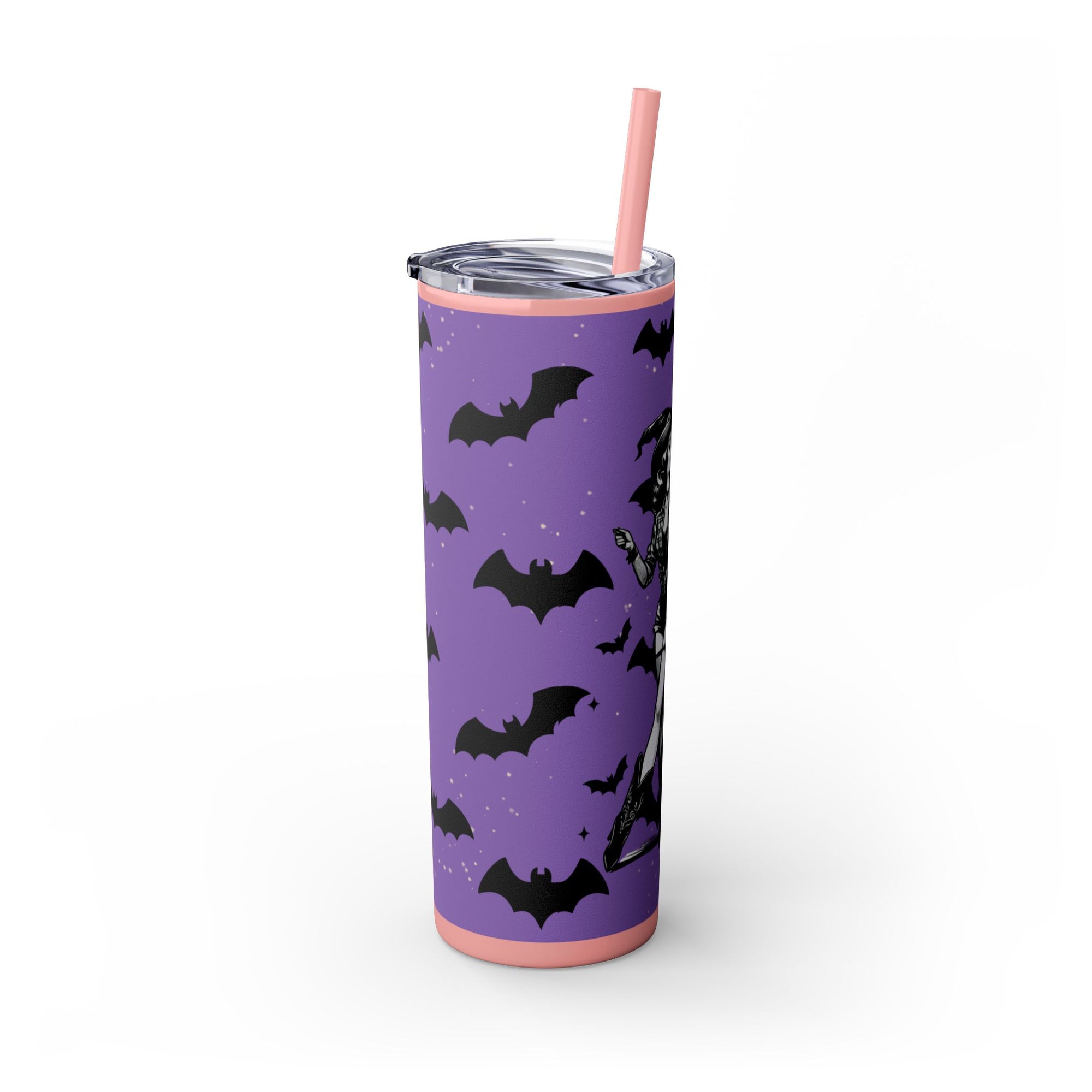 Halloween-Themed Skinny Tumbler with Straw, 20oz | Perfect for Spooky Parties, Trick or Treating, Gifting, or Everyday Use