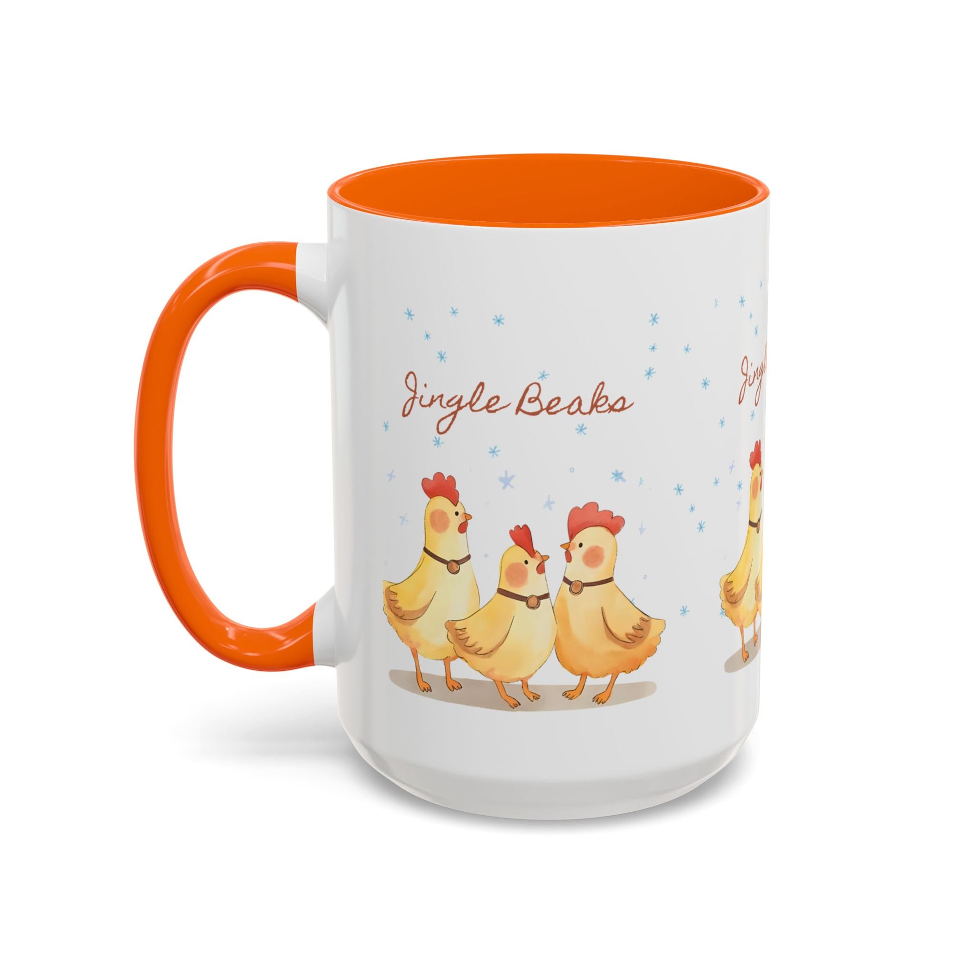 Jingle Beaks Chicken Mug – Funny Holiday Coffee Cup – Farmhouse Christmas Gift for Chicken Lovers  Accent Coffee Mug, Cute Chickens Coffee Cup, Holiday Gift, Fun Kitchen Decor, Farmhouse Style Mug, Unique Present