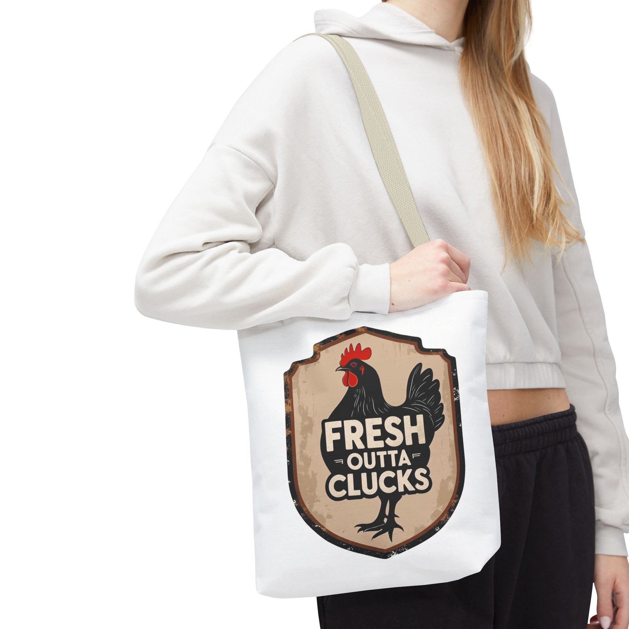 Fresh Outta Clucks Chicken Tote Bag – Funny Farmhouse Market Bag – Gift for Chicken Moms