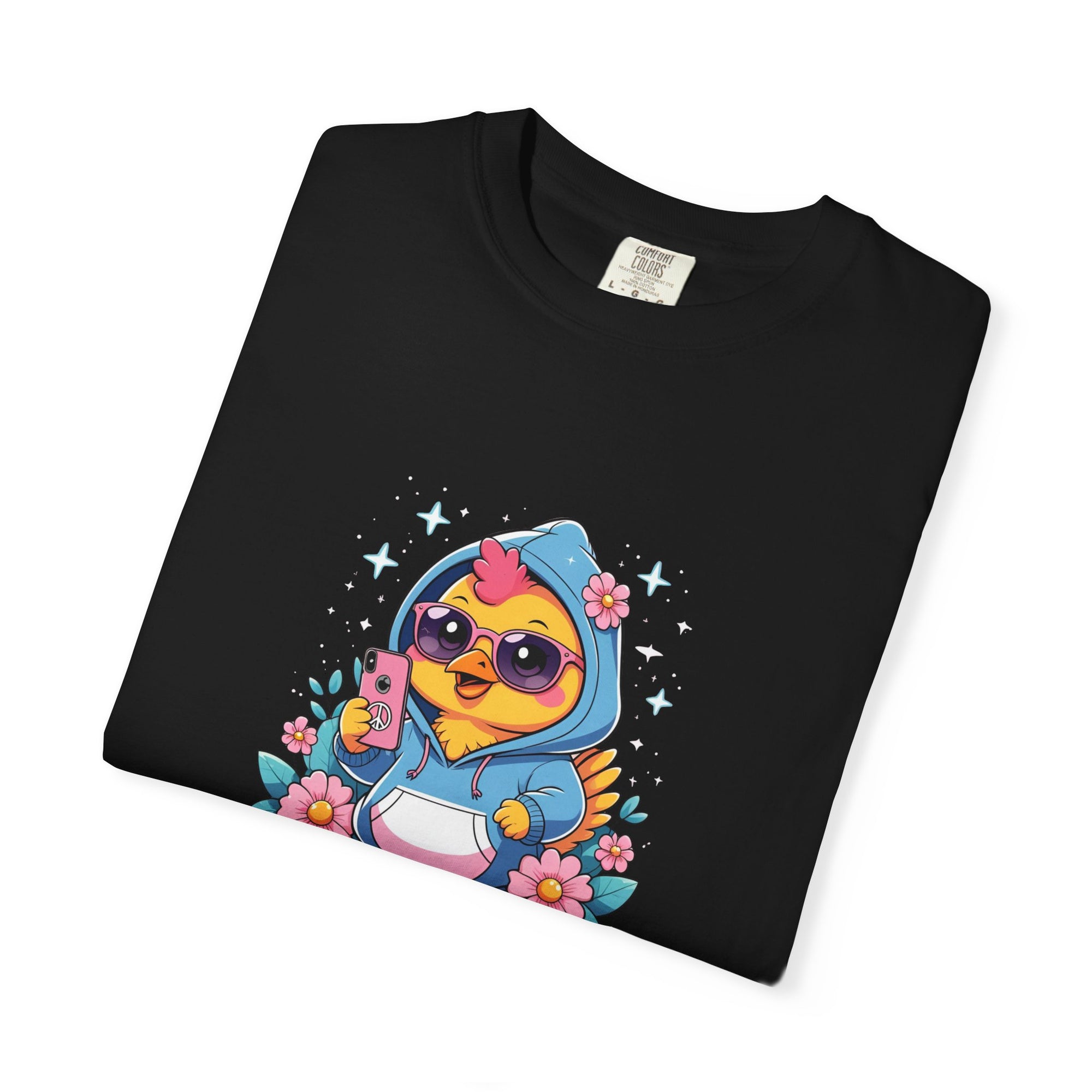 Cute Teen Chick Graphic Tee, Unisex Shirt, Fun T-Shirt, Gift for Animal Lovers, Floral Design Top
