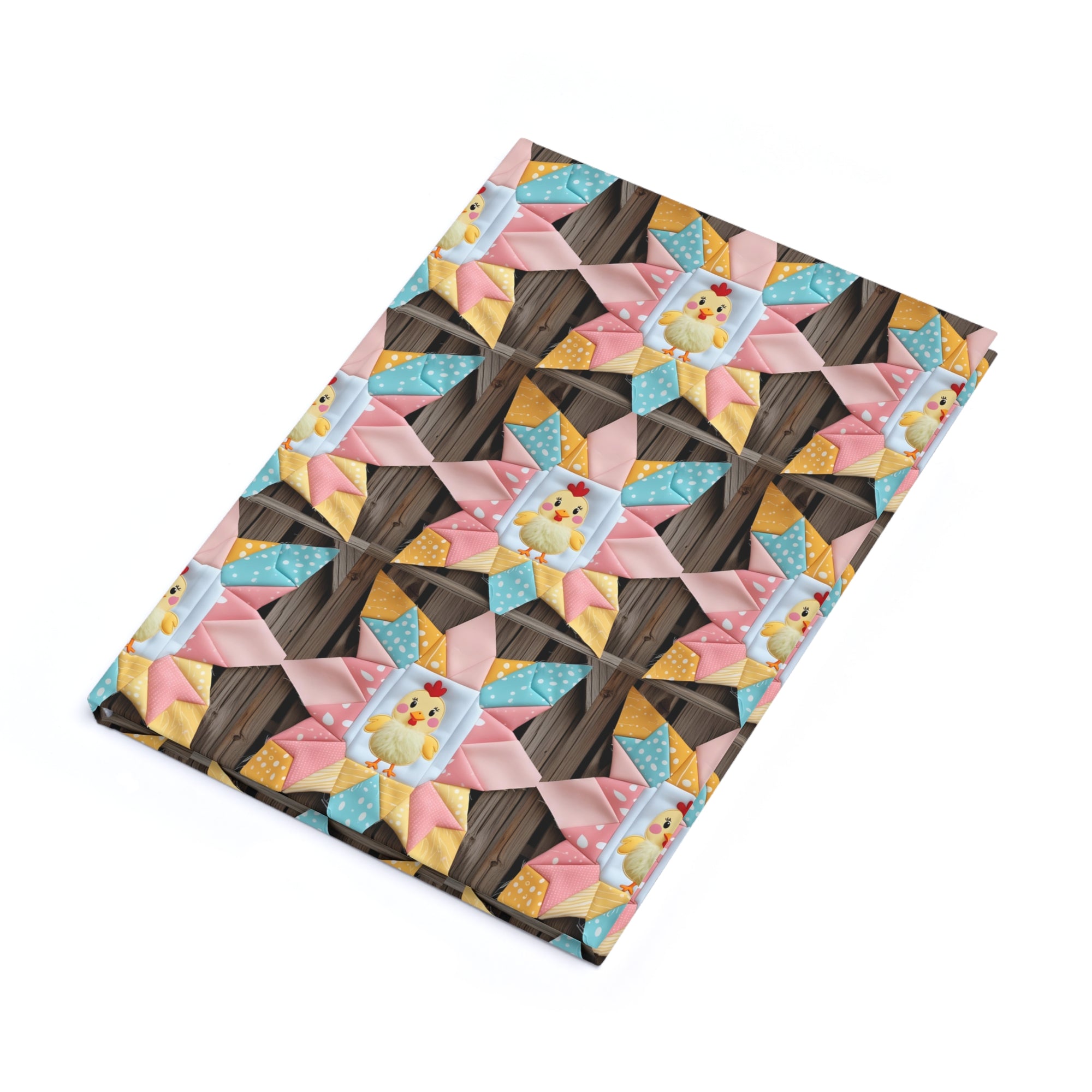 Charming Floral Egg Basket Quilt Block Hardcover Journal | Cute Notebook for Writing, Gifts for Kids, Journaling, Scrapbooking, Art Projects