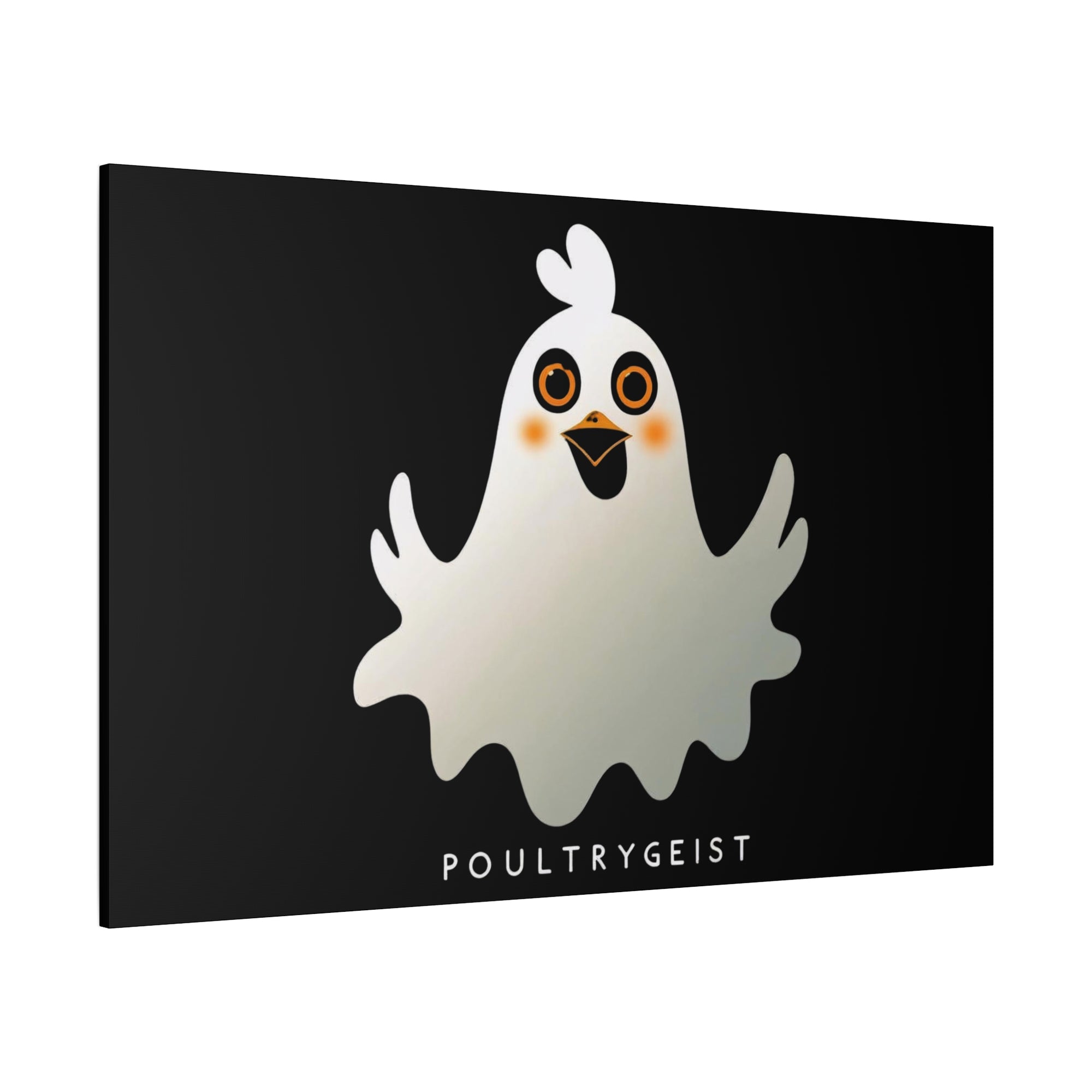 Poultrygeist Chicken Halloween Wall Art – Funny Farmhouse Spooky Decor – Gift for Chicken Lovers Whimsical Canvas Wall Art, Poultrygeist Decor, Cute Ghost Art, Halloween Home Decor, Fun Wall Hanging
