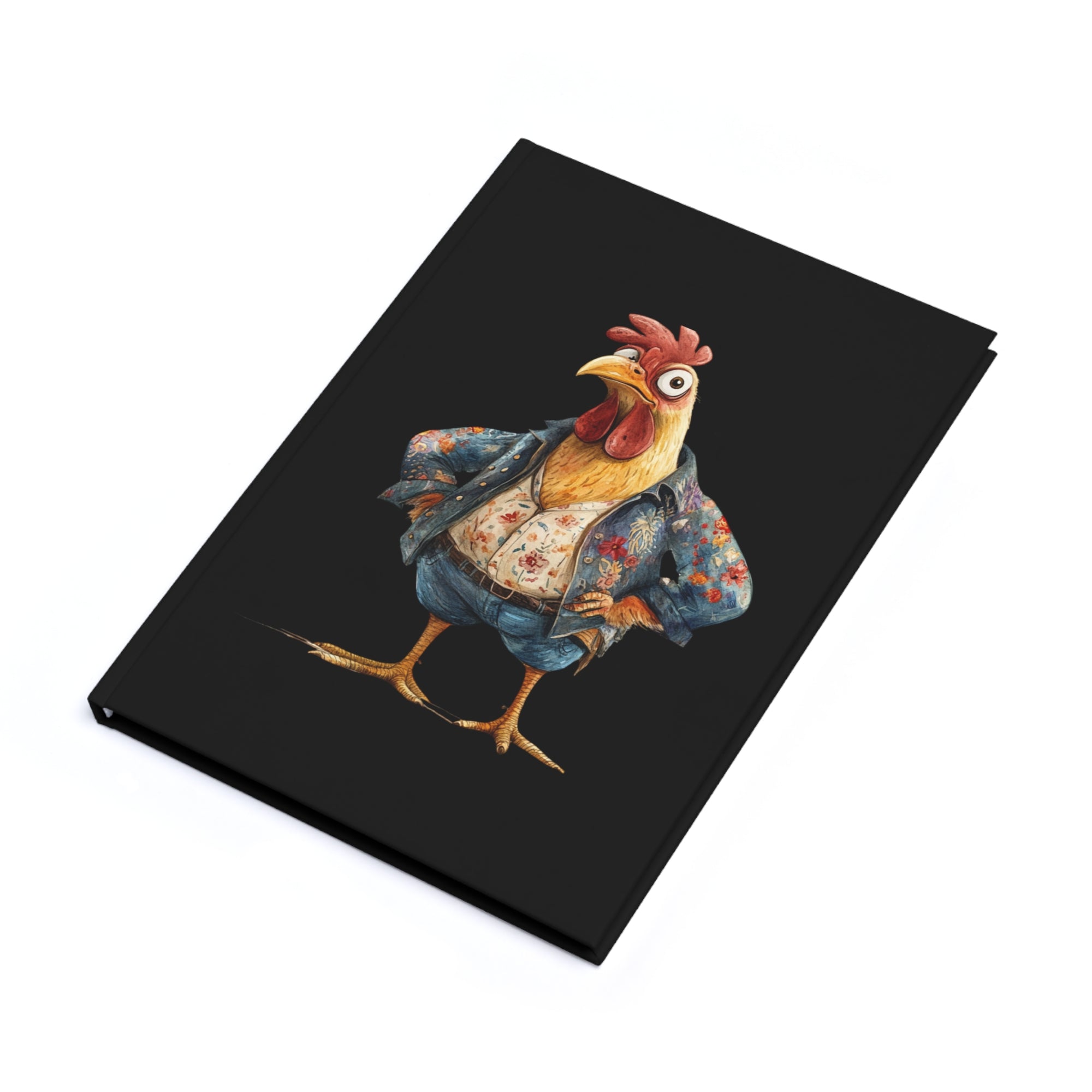 Funny Chicken Hardcover Journal, Quirky Notebook for Writers, Gift for Farmers, Daily Planner, Creative Sketchbook