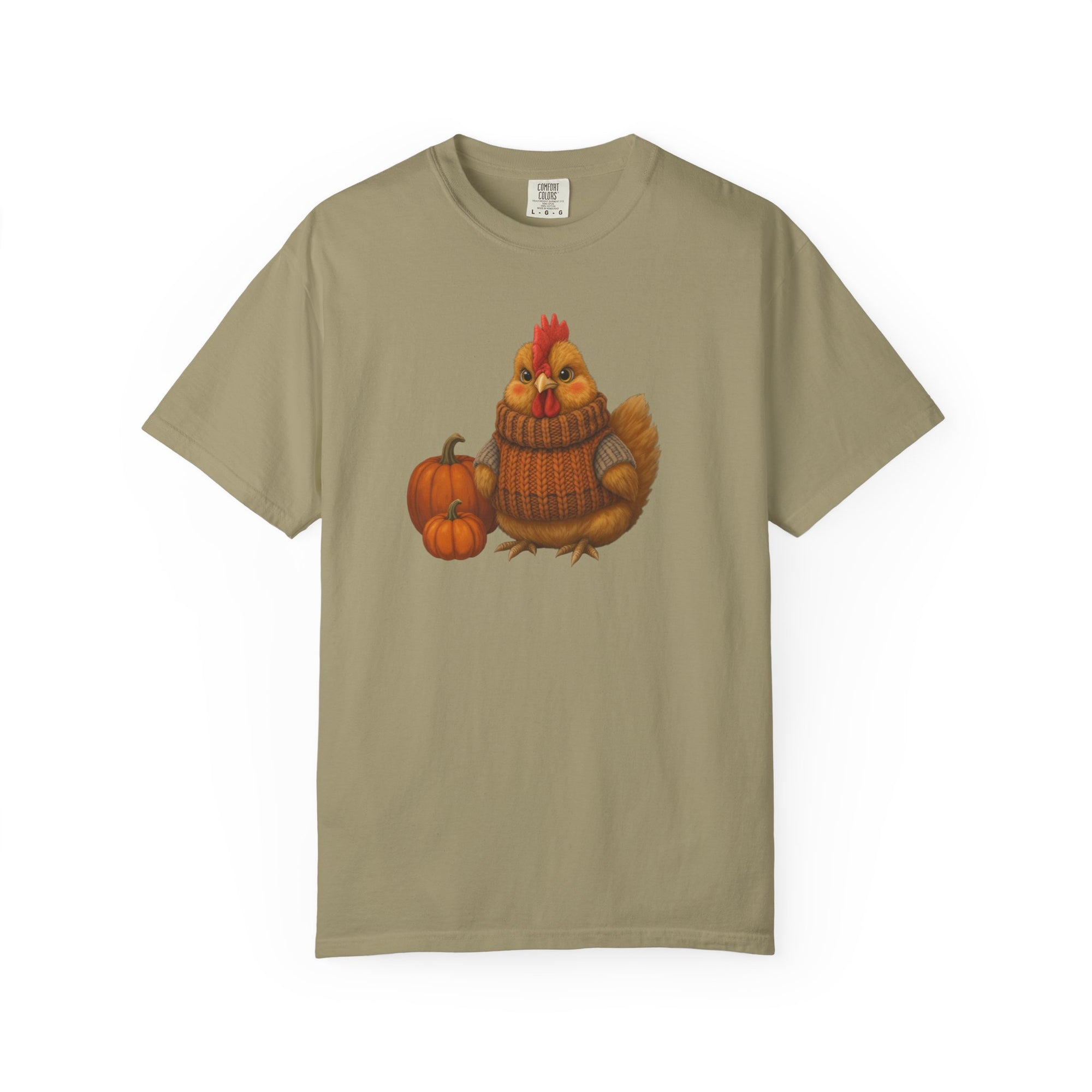 Sweater Weather Autumn Chicken T-Shirt, Cozy Fall Vibes Tee, Unisex Pumpkin Shirt, Cute Chicken Apparel, Thanksgiving Gift