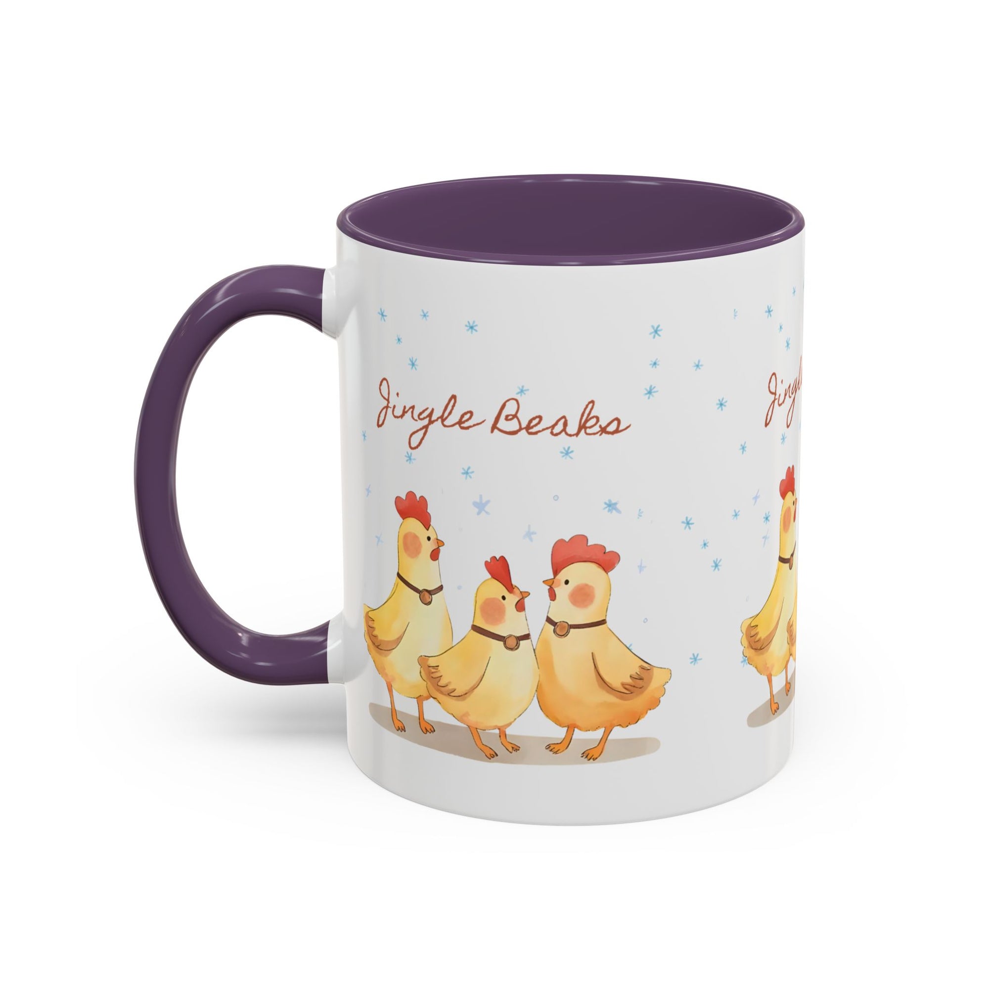 Jingle Beaks Chicken Mug – Funny Holiday Coffee Cup – Farmhouse Christmas Gift for Chicken Lovers  Accent Coffee Mug, Cute Chickens Coffee Cup, Holiday Gift, Fun Kitchen Decor, Farmhouse Style Mug, Unique Present