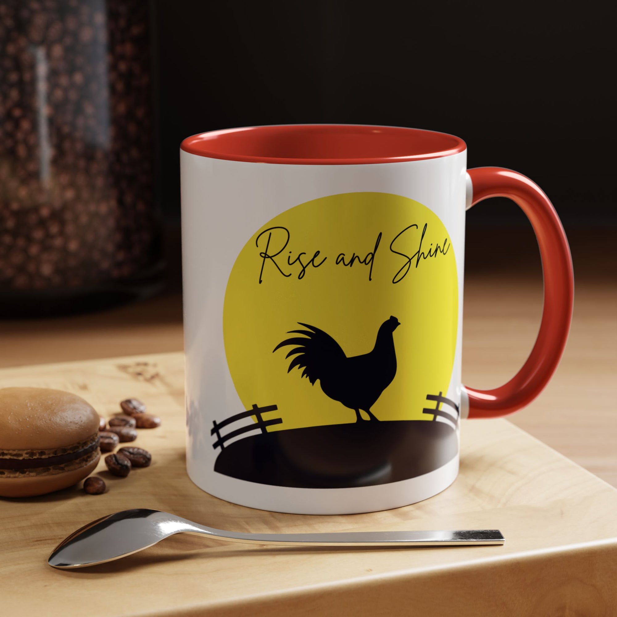 Rise and Shine Rooster Mug – Farmhouse Coffee Cup – Chicken Lover Gift – Country Kitchen Decor – Morning Coffee Tea Mug