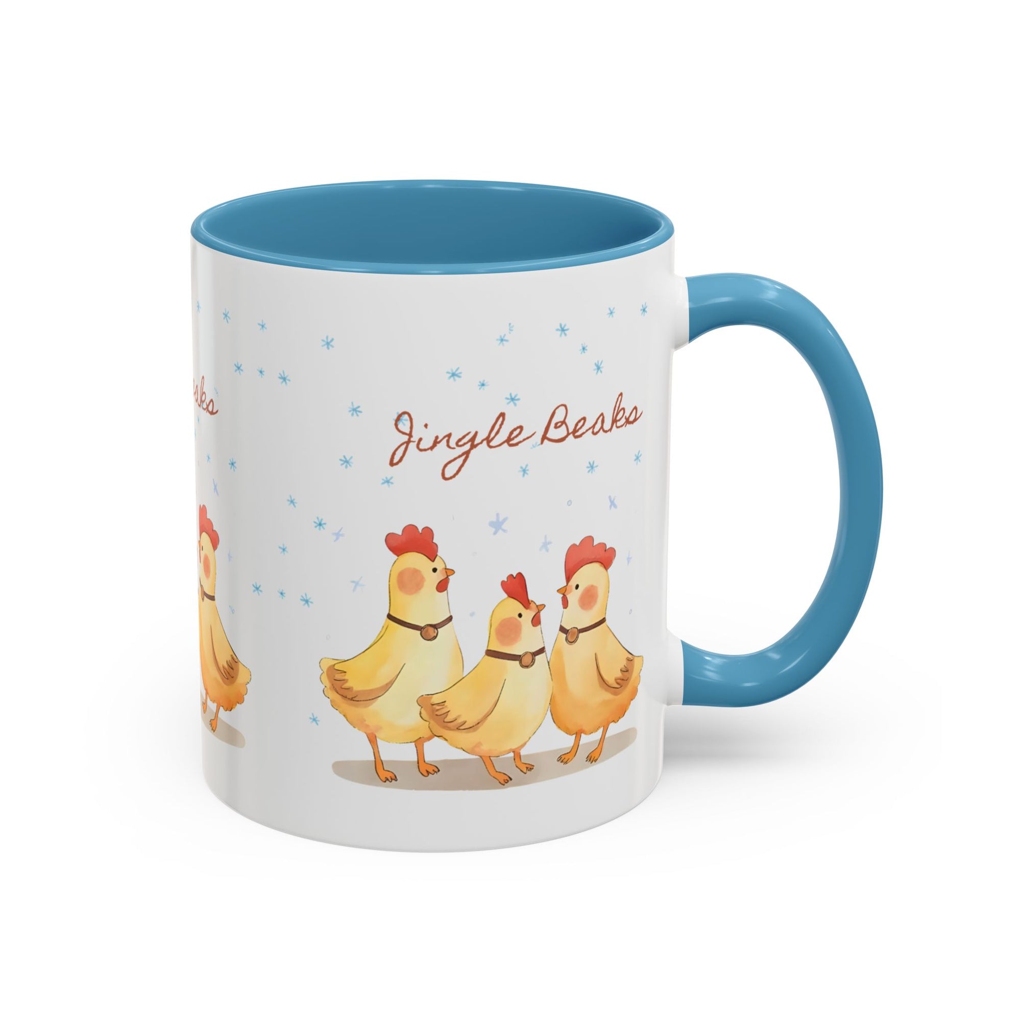 Jingle Beaks Chicken Mug – Funny Holiday Coffee Cup – Farmhouse Christmas Gift for Chicken Lovers  Accent Coffee Mug, Cute Chickens Coffee Cup, Holiday Gift, Fun Kitchen Decor, Farmhouse Style Mug, Unique Present