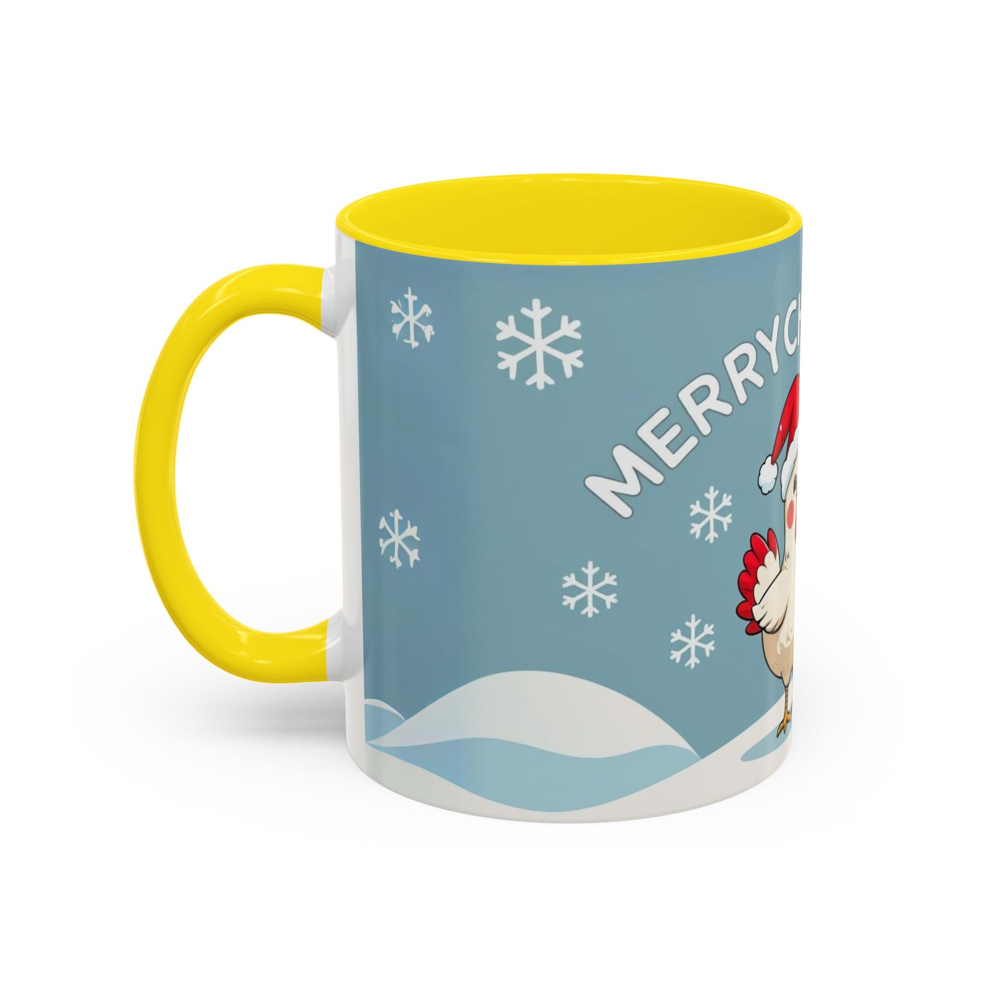 Merry Chickmas Christmas Chicken Accent Coffee Mug - Cute Holiday Gift, Festive Drinkware, Winter Celebration, Merry Chickmas, Funny Holiday Gift for Chicken Moms